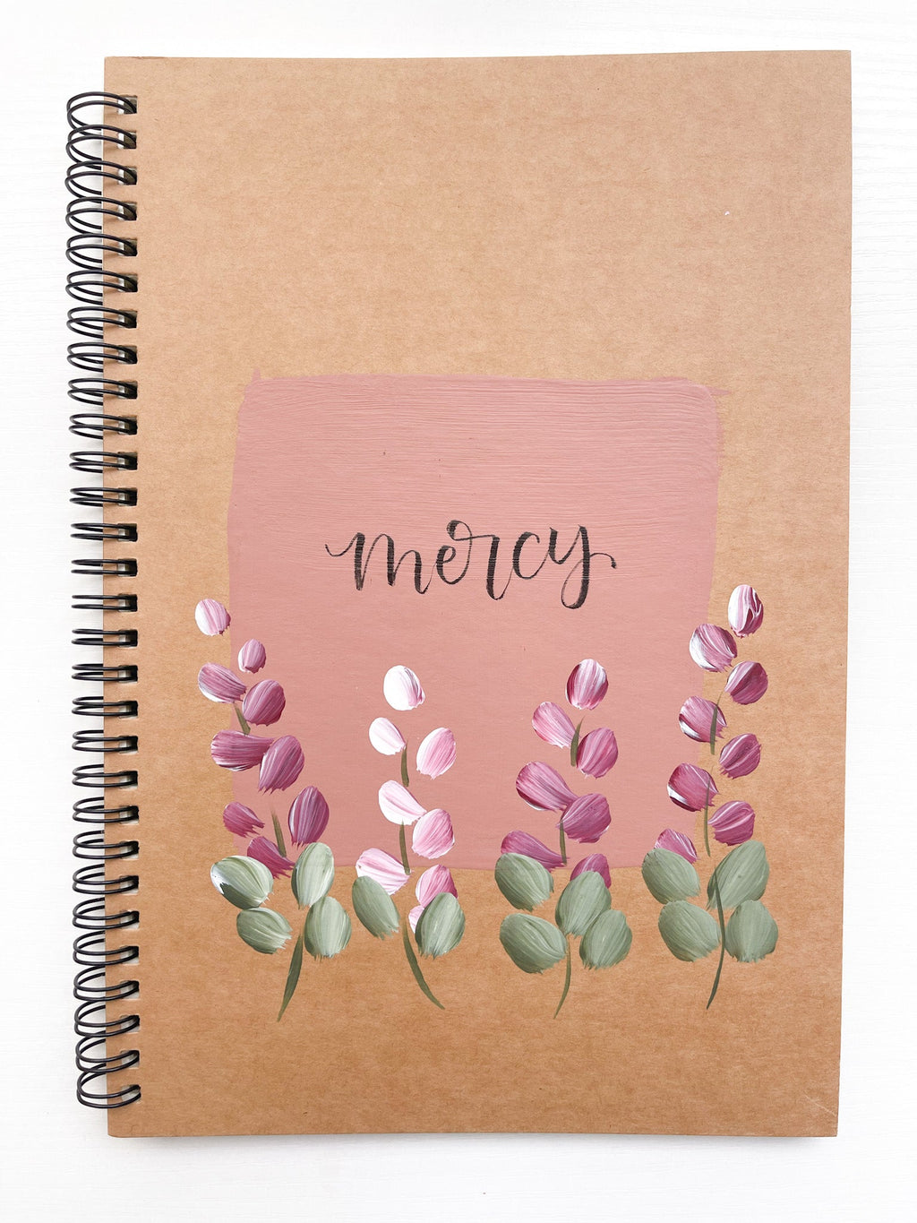 Mercy, Large Hand-Painted Spiral Bound Journal