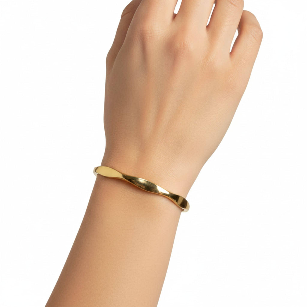 Wavy Organic Brass Cuff Bracelet | Judi