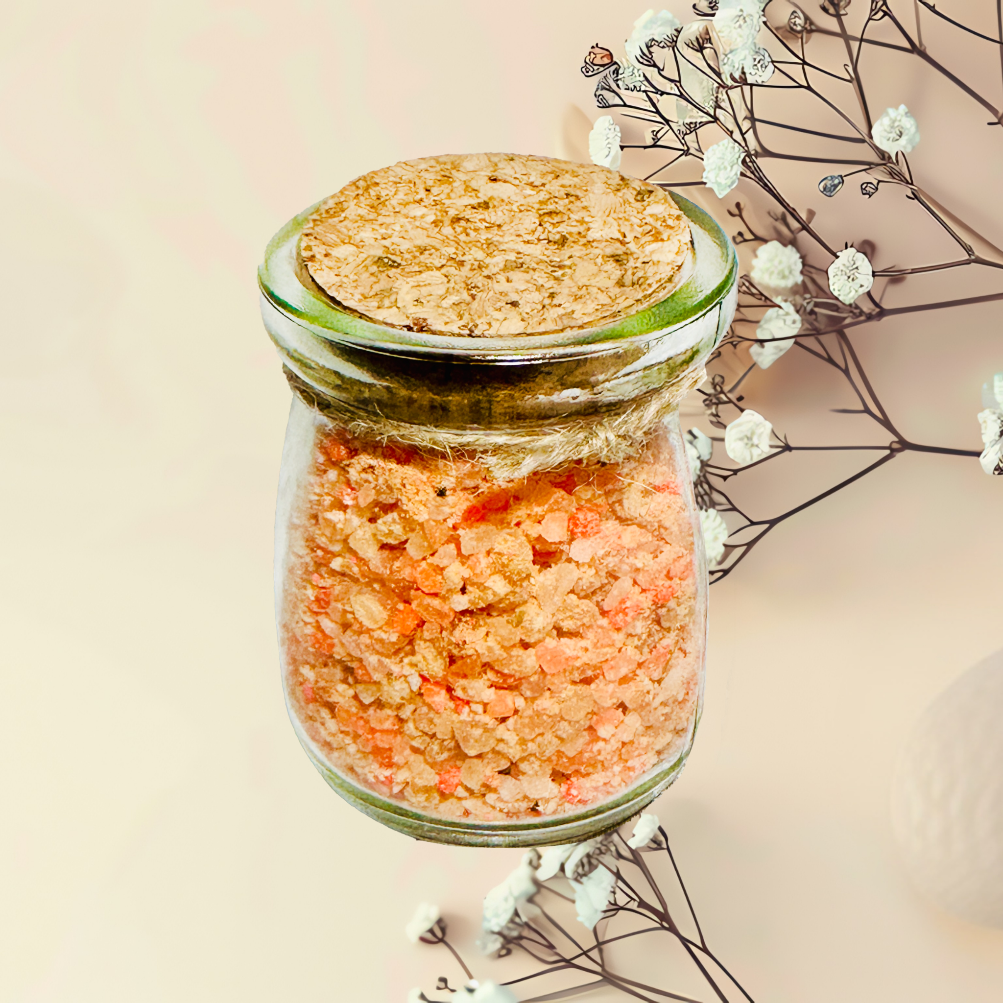 Just Peachy Natural Bath Salts with Kaolin Clay Avocado Oil & Sea Salt Bath Soak | 3.5 oz