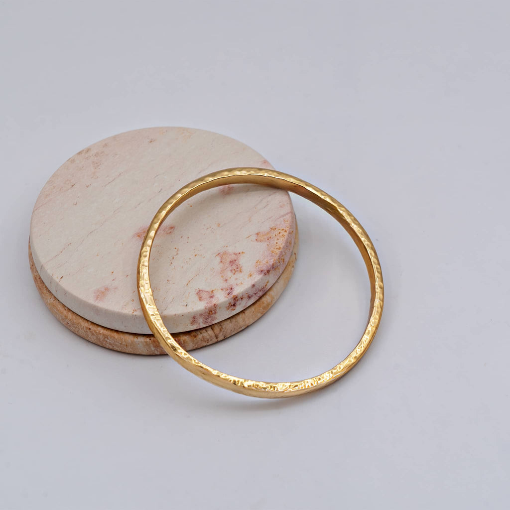 Large Gauge Stackable Brass Bangle | Asha