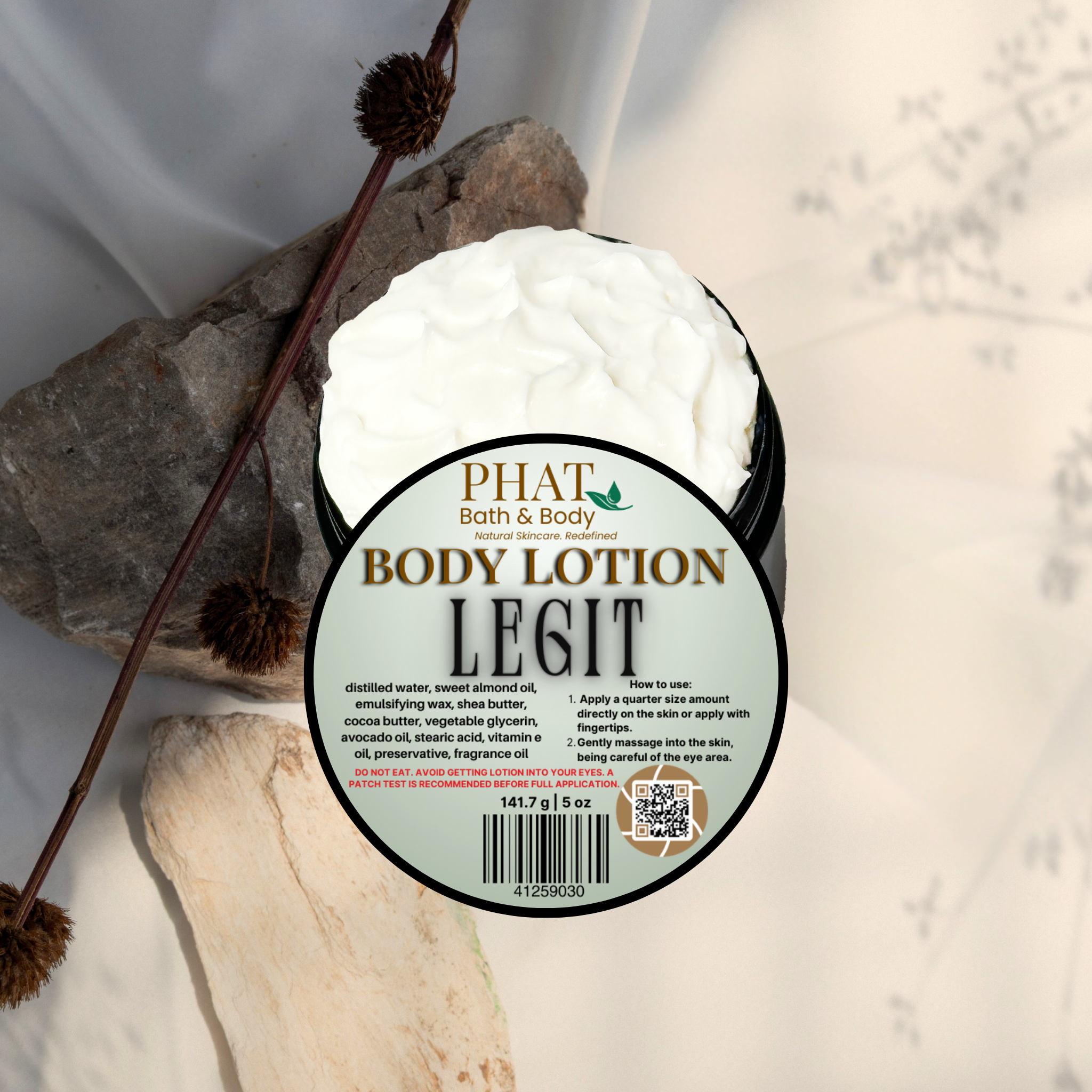 Legit Moisturizing Body Lotion for Men Palo Santo Type with Shea & Cocoa Butter | 5 oz