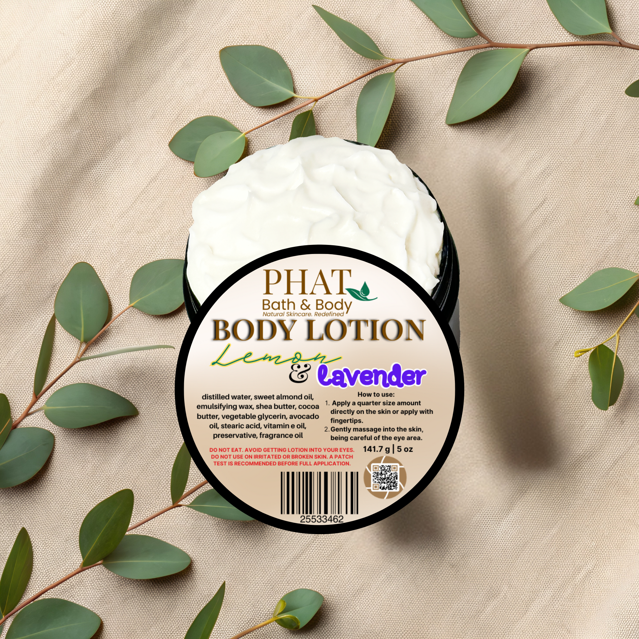 Lemon & Lavender Moisturizing Body Lotion with Shea & Cocoa Butter | 5 oz