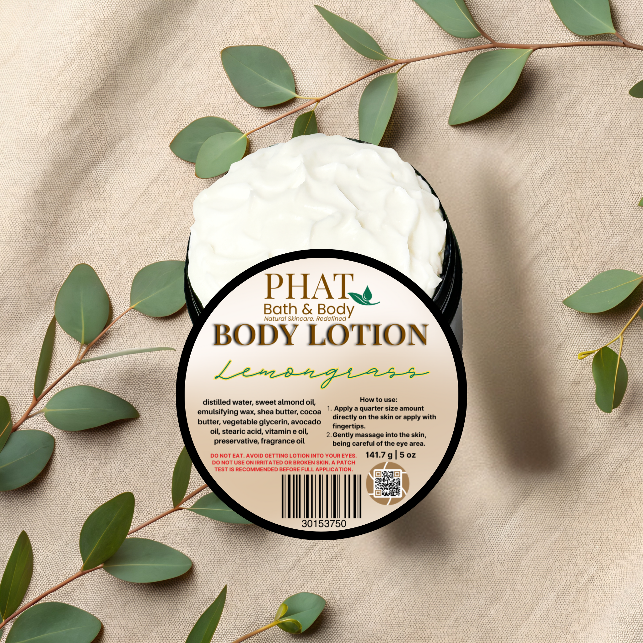 Lemongrass Moisturizing Body Lotion with Shea & Cocoa Butter | 5 oz