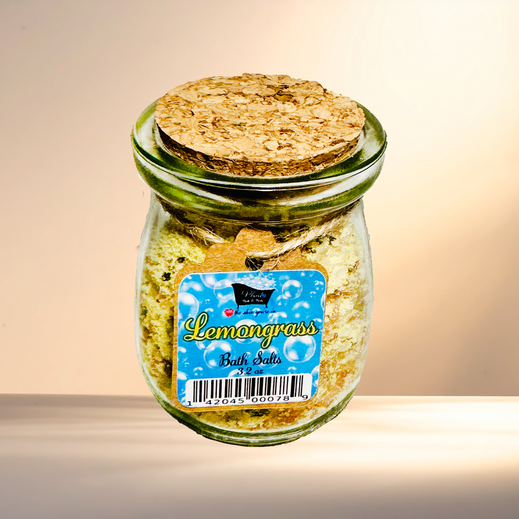 Lemongrass Natural Bath Salts with Kaolin Clay Avocado Oil & Sea Salt Bath Soak | 3.5 oz