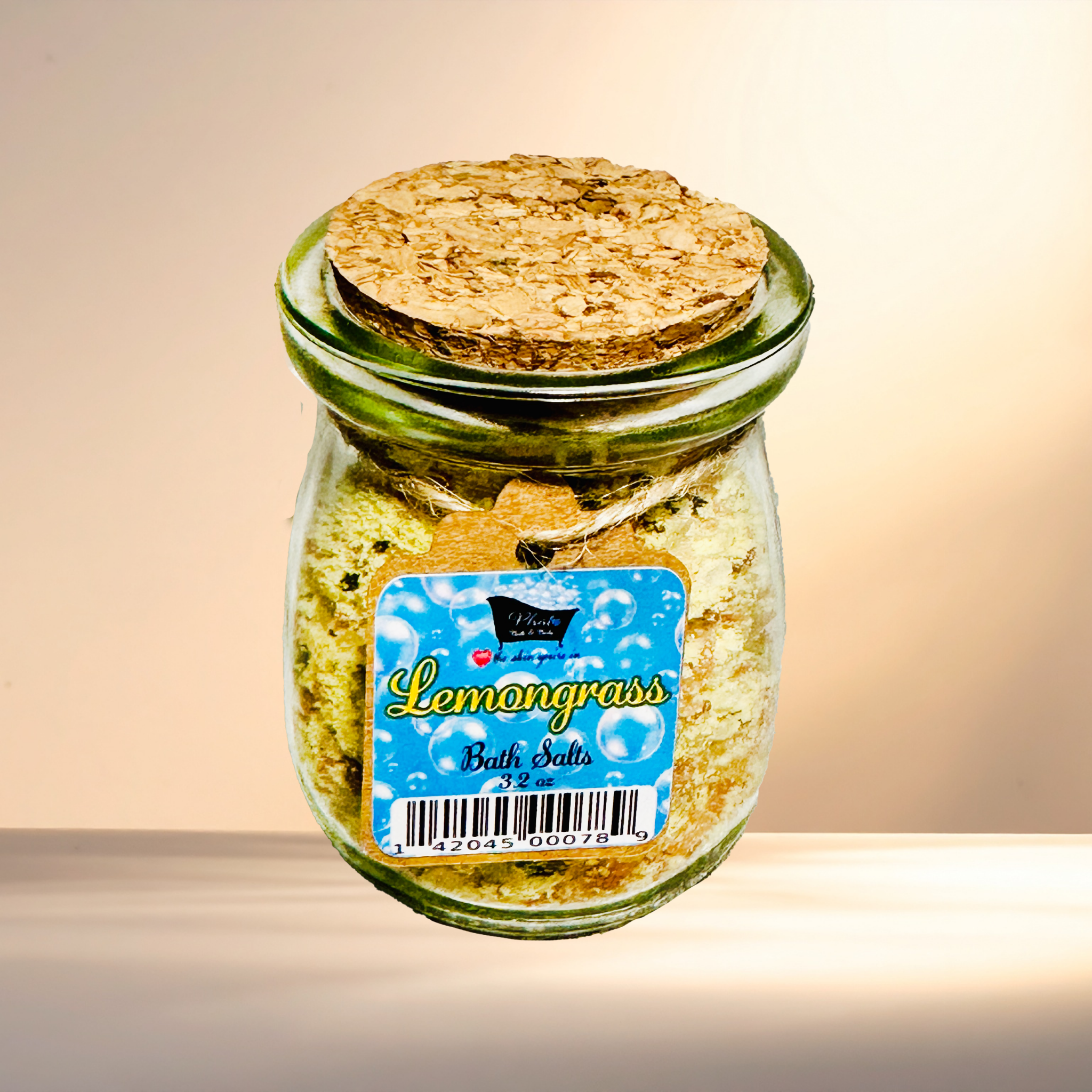 Lemongrass Natural Bath Salts with Kaolin Clay Avocado Oil & Sea Salt Bath Soak | 3.5 oz