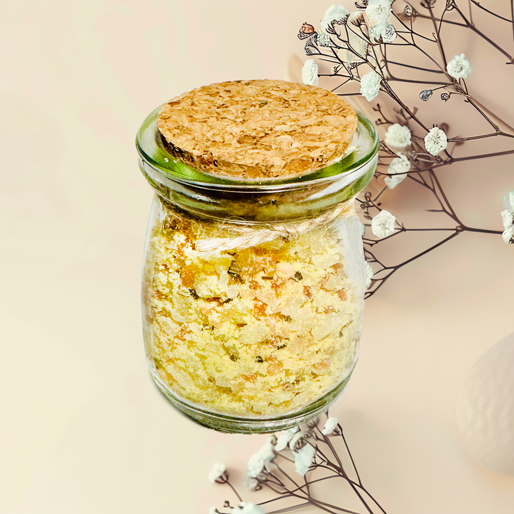 Lemongrass Natural Bath Salts with Kaolin Clay Avocado Oil & Sea Salt Bath Soak | 3.5 oz