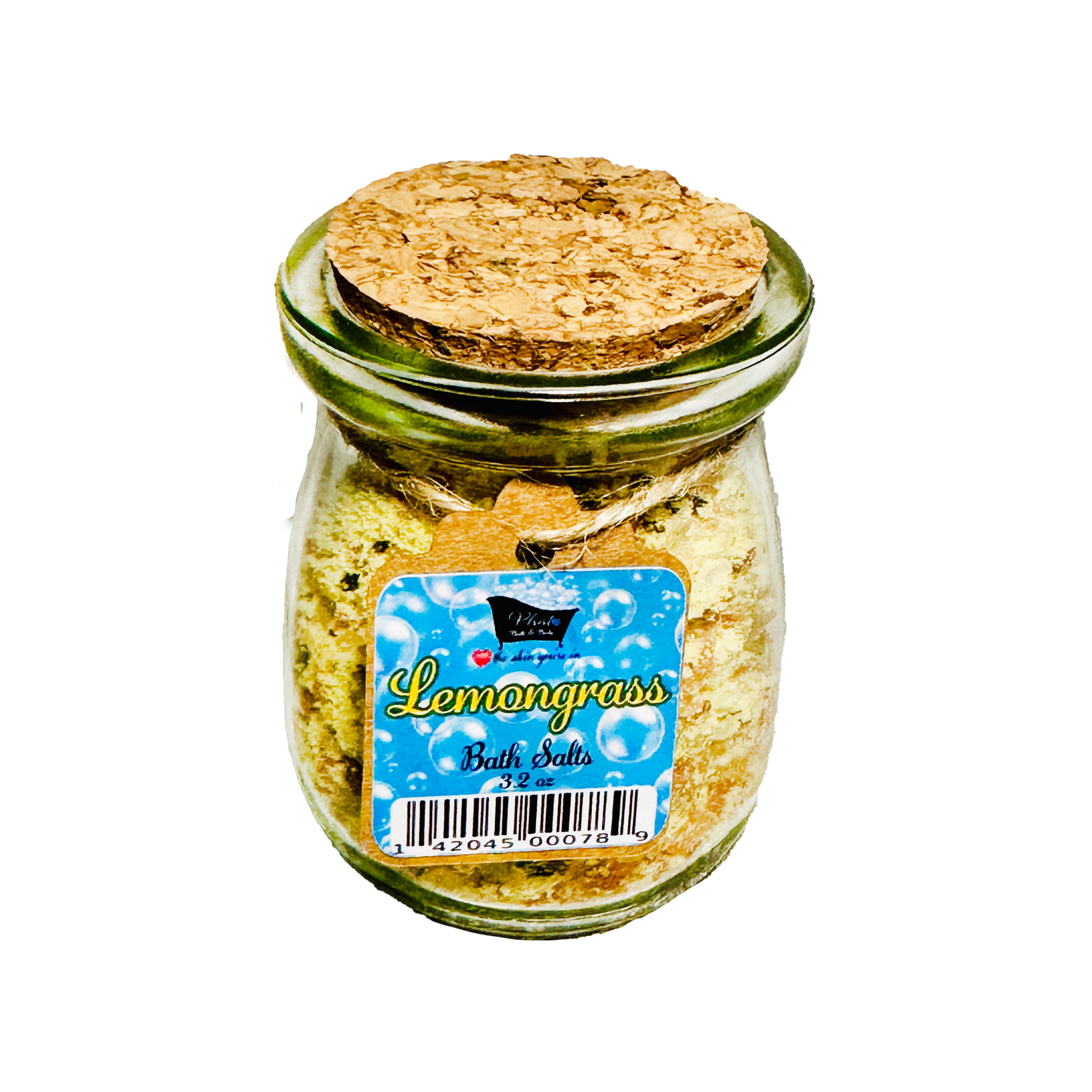 Lemongrass Natural Bath Salts with Kaolin Clay Avocado Oil & Sea Salt Bath Soak | 3.5 oz