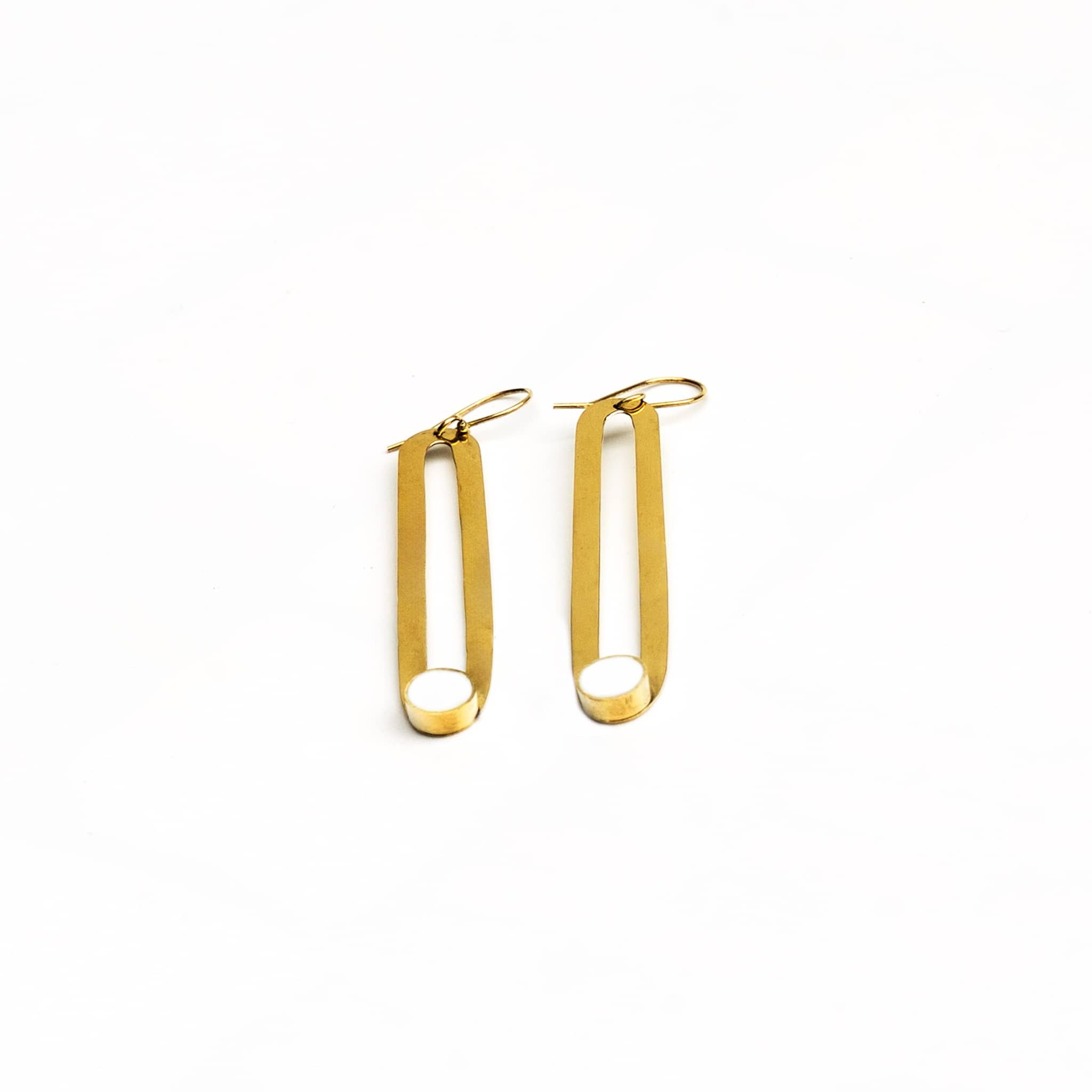 Brass & Horn Drop Hoop Earrings | Lila