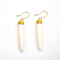 Brass & Bone Spike Drop Earrings | Liwa