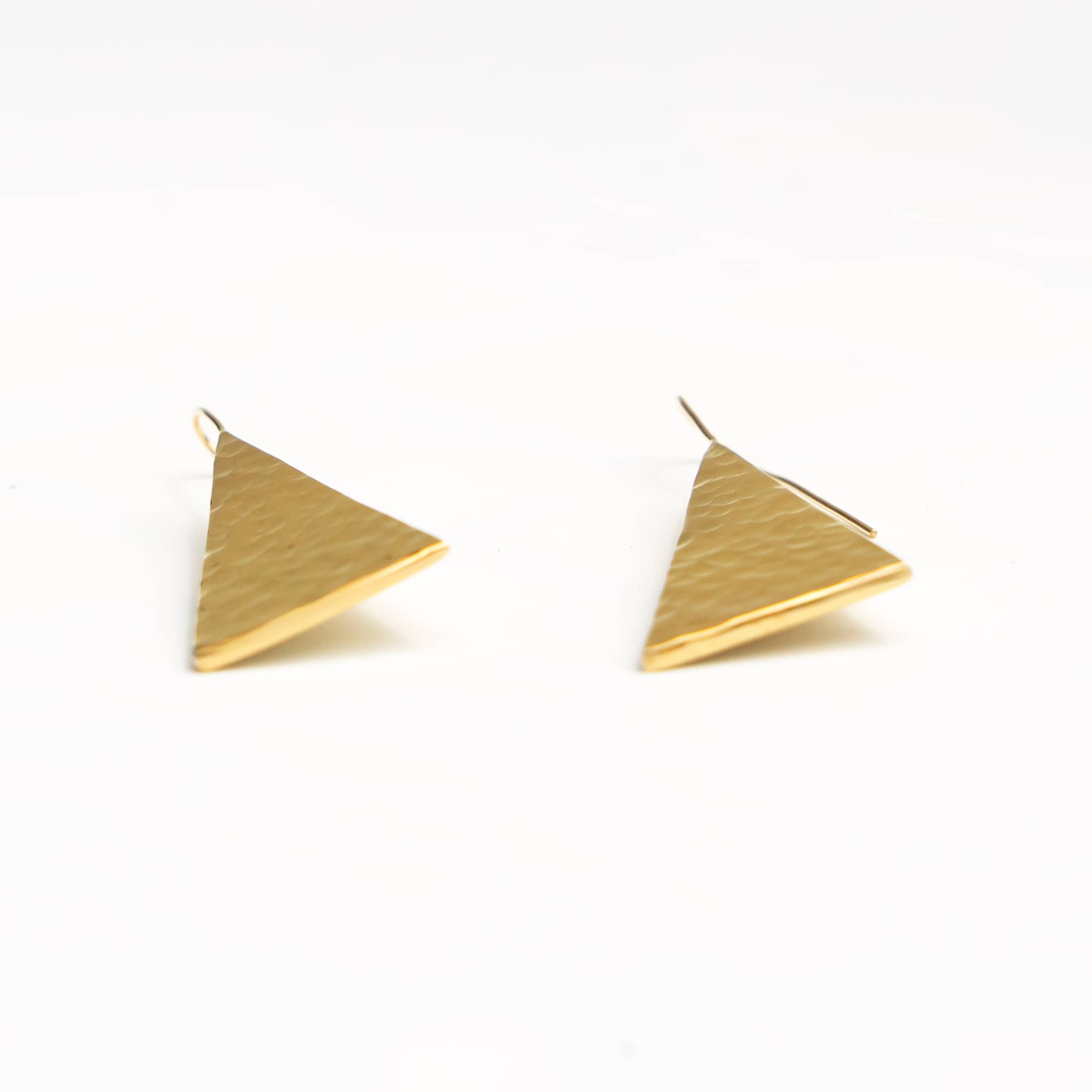 Solid Triangle Brass Drop Earrings for Men & Women | Ziwa