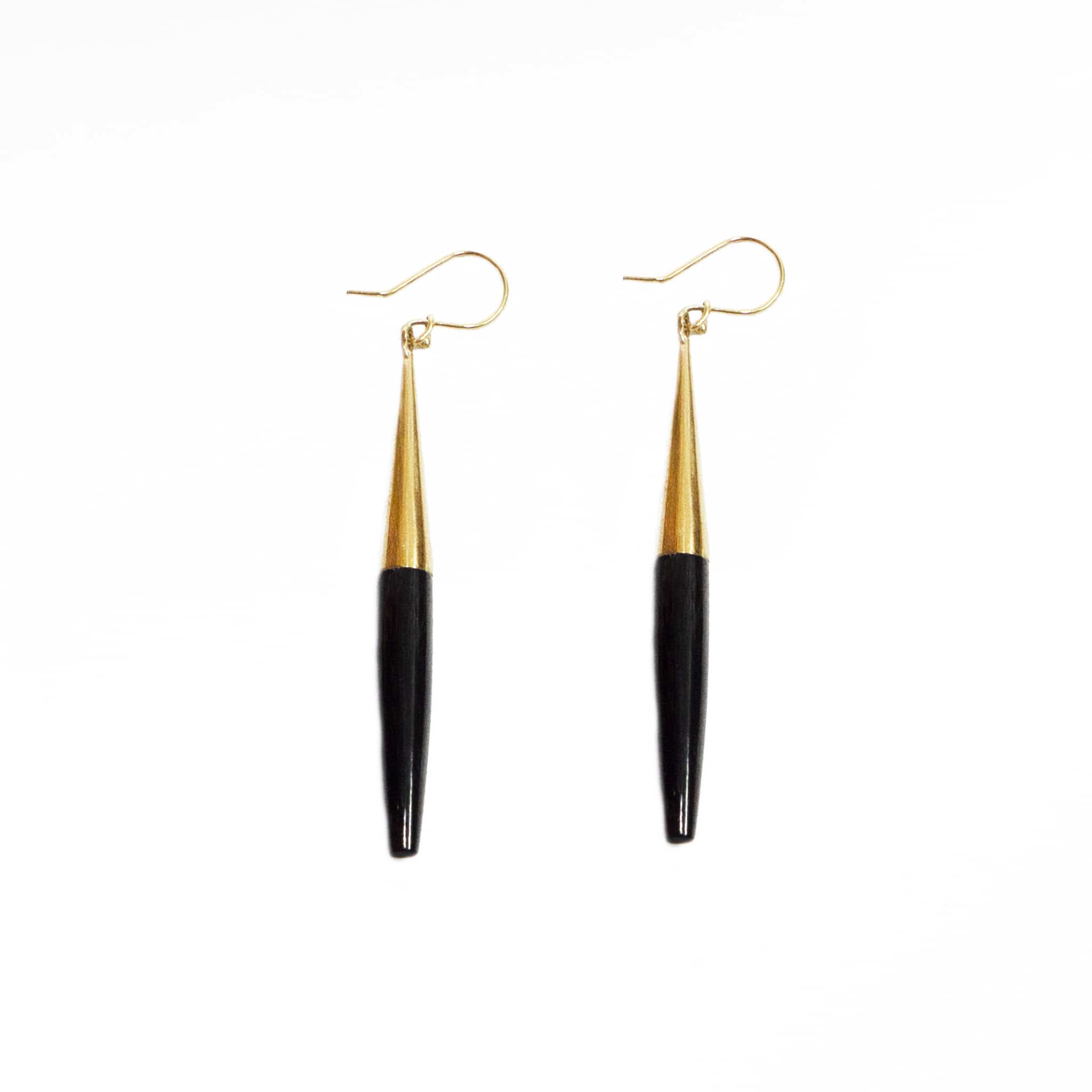 Brass & Horn Spike Drop Earrings | Luna