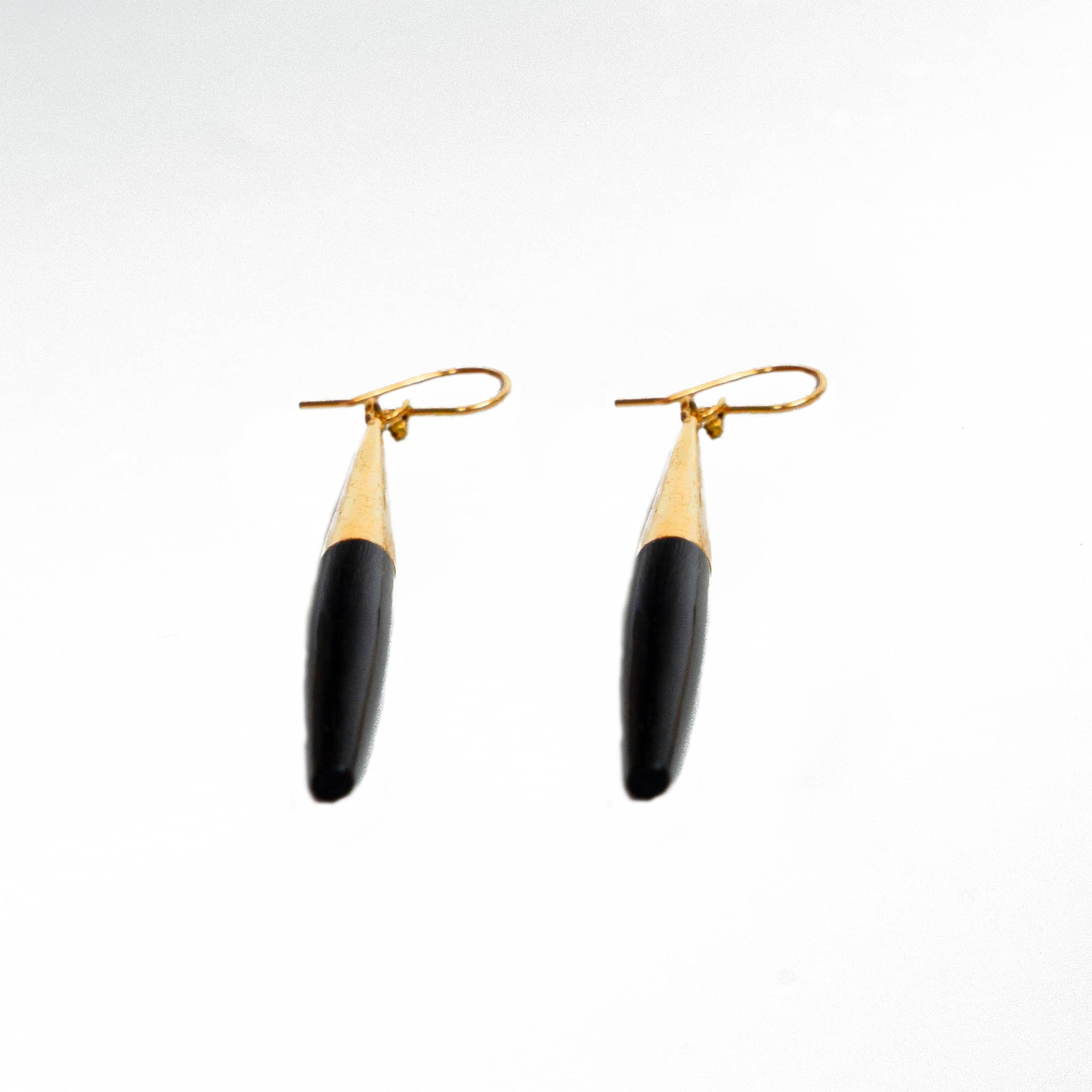 Brass & Horn Spike Drop Earrings | Luna