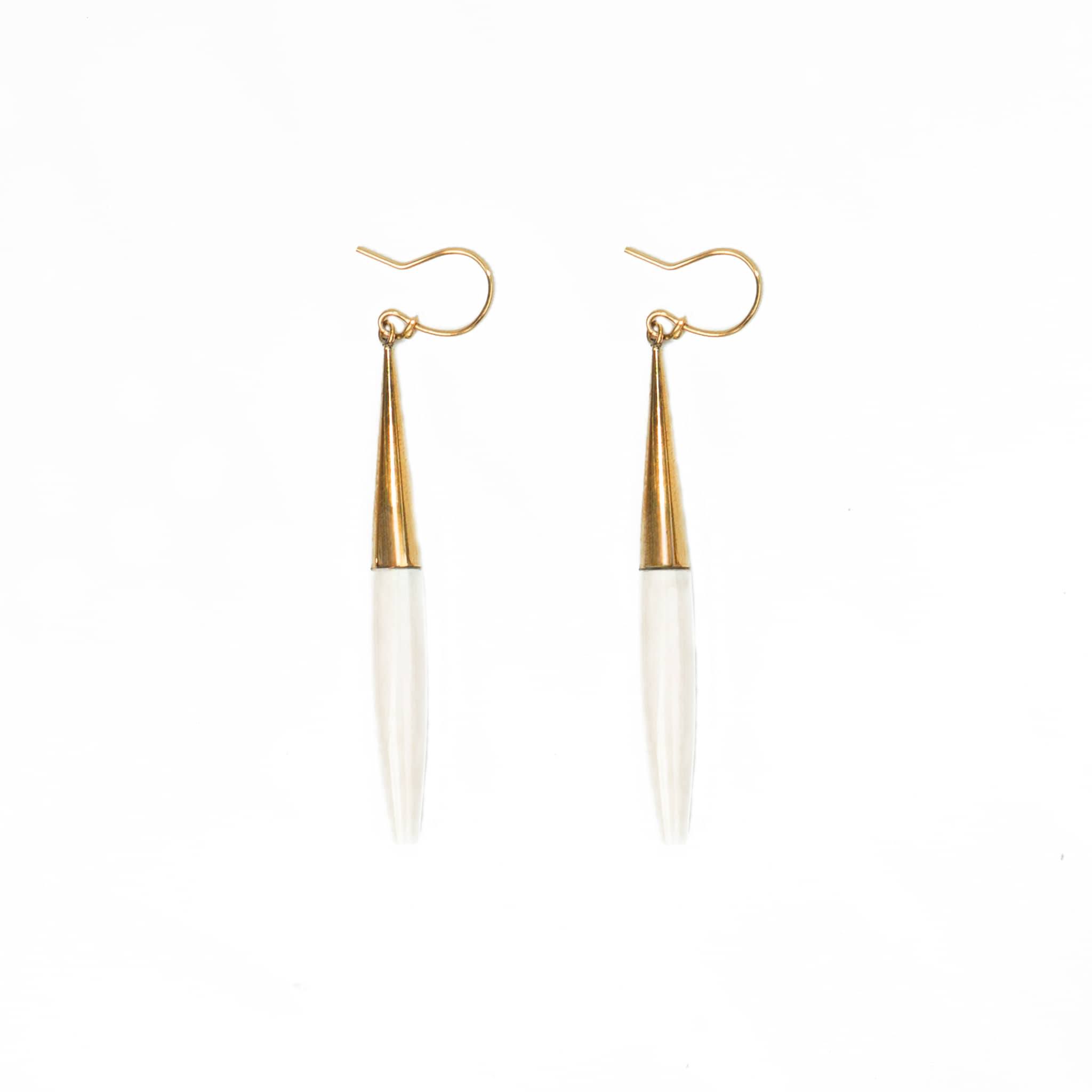 Brass & Horn Spike Drop Earrings | Luna