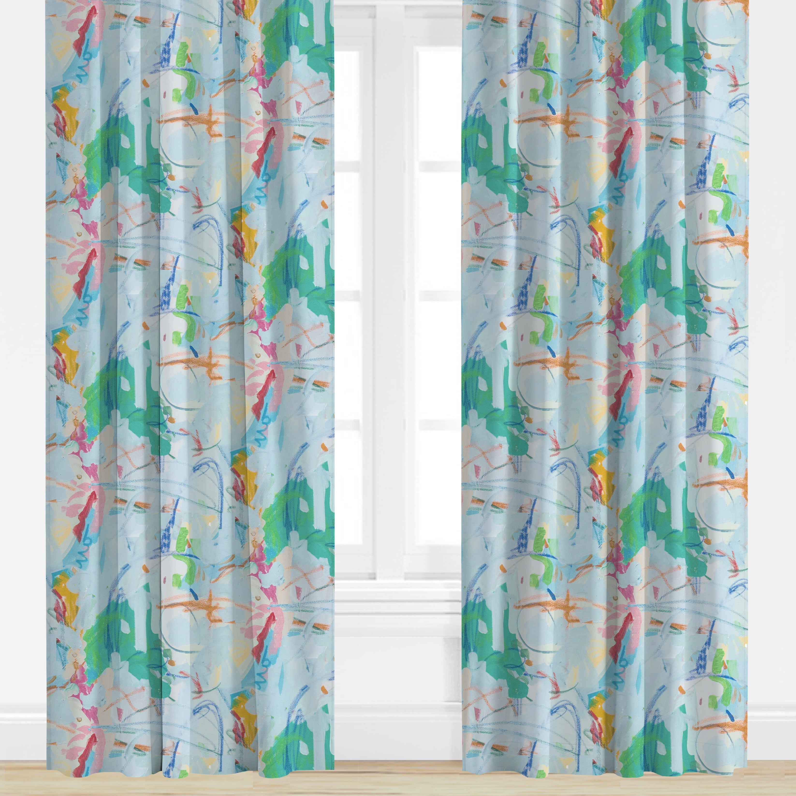 Bold & Blue von Megan Daisy Milner Fensterpaneel