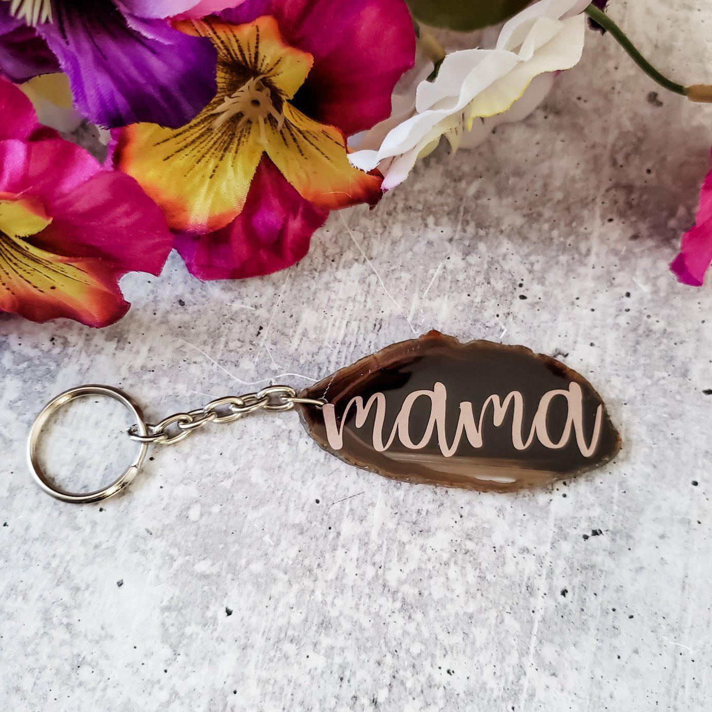 Mama Kristallachat Schlüsselanhänger