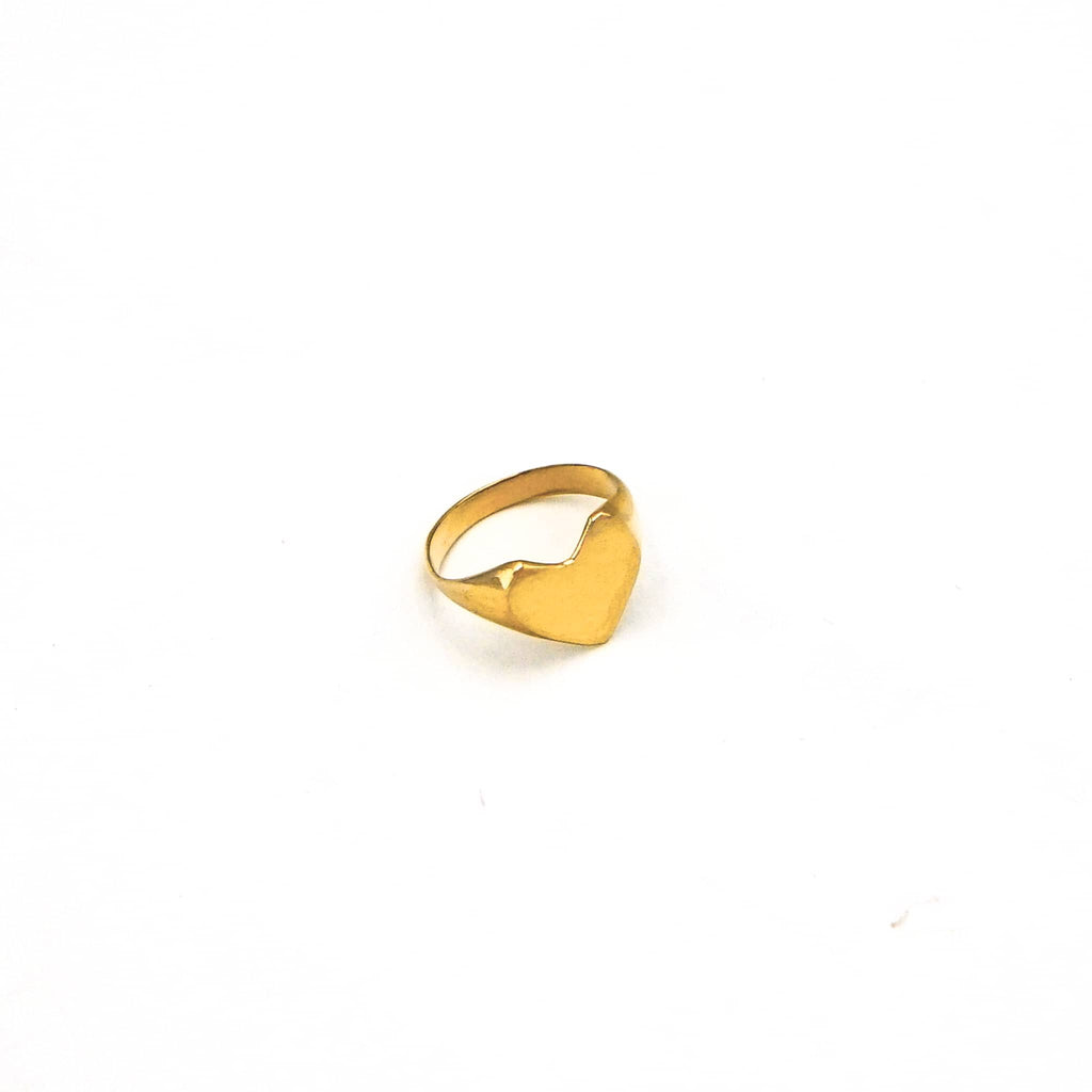 Heart Signet Brass Ring for Women | Mawi
