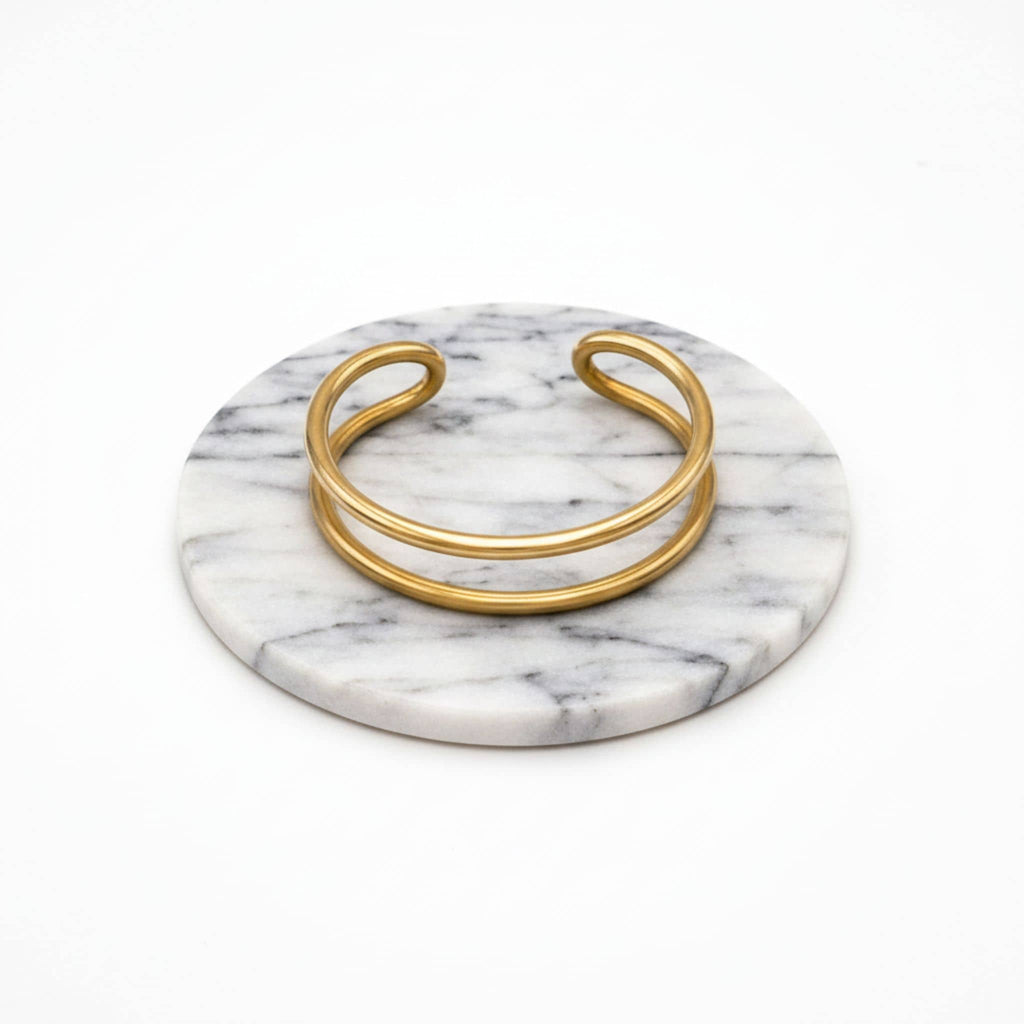 Double Loop Brass Cuff Bracelet | Mia