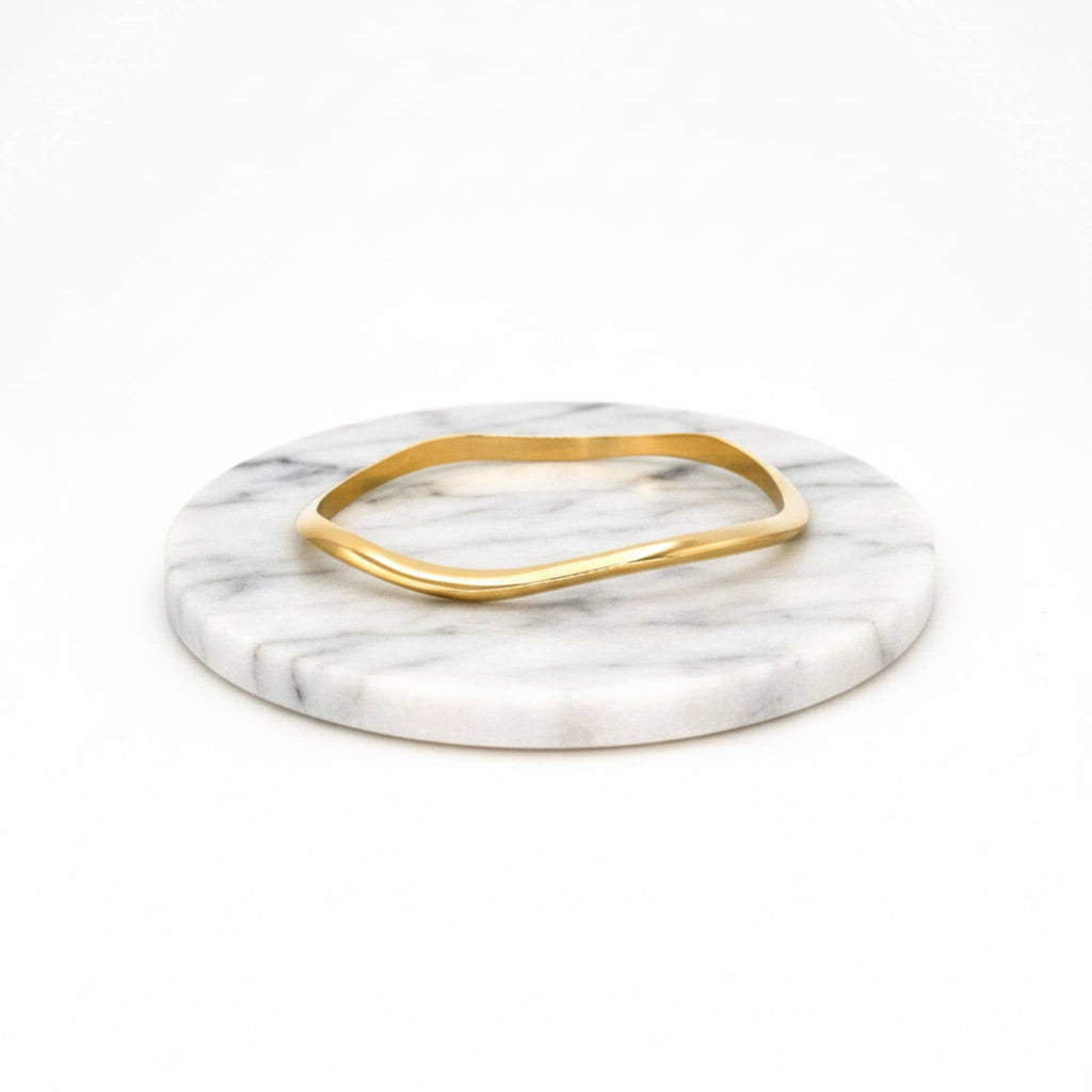 Irregular Curve Brass Bangle | Miji