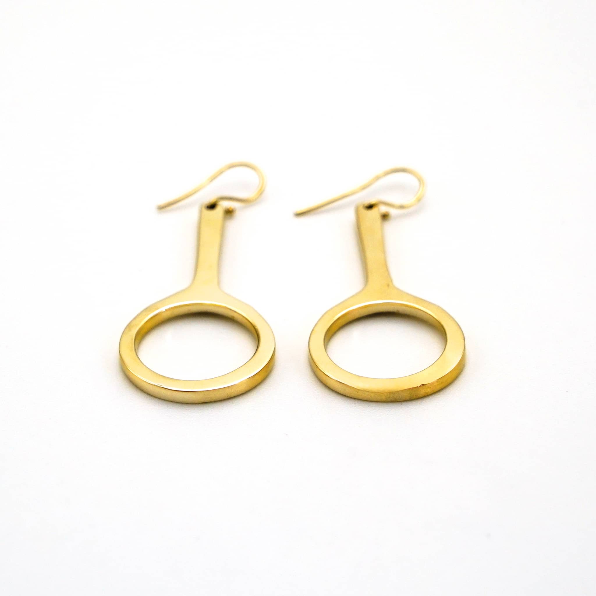 Hoop with Oval Drop Brass Earrings | Mwenzi