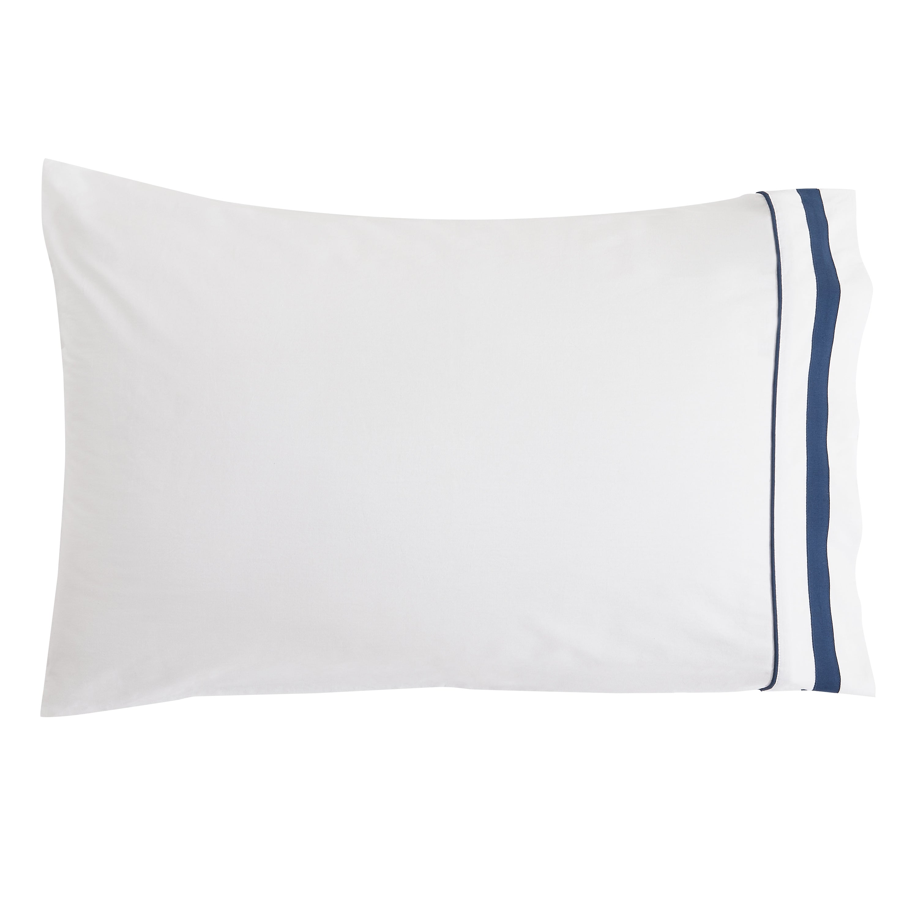Klassisches Percale-Baumwoll-Bettlaken-Set mit Doppelborte