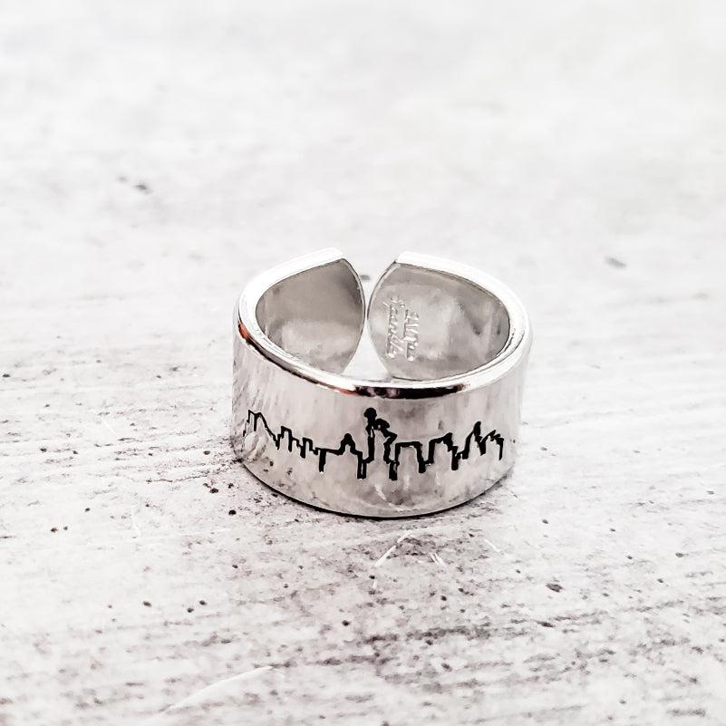 New York City Skyline Aluminium Offener Ring
