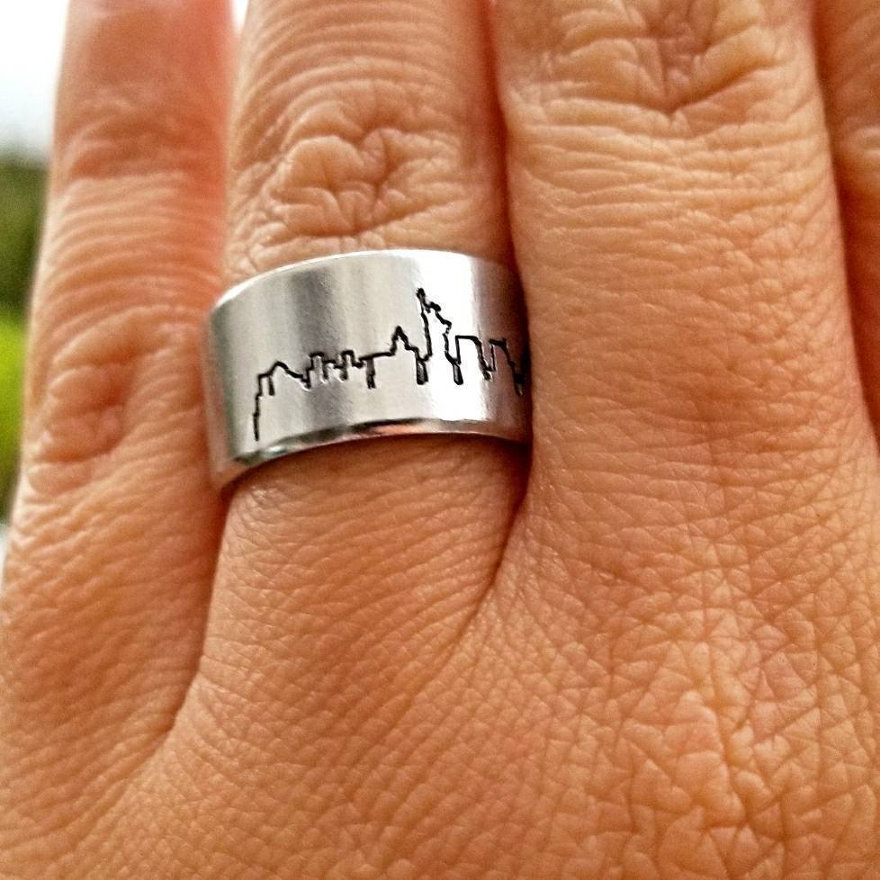New York City Skyline Aluminium Offener Ring