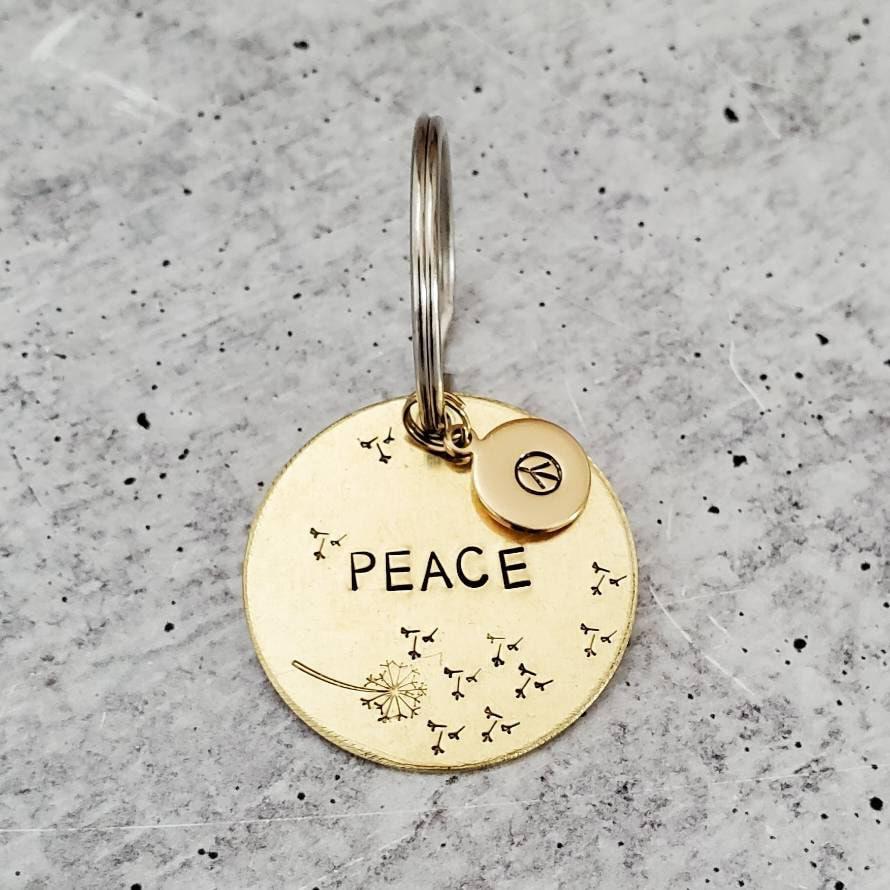 PEACE Schlüsselanhänger aus Messing