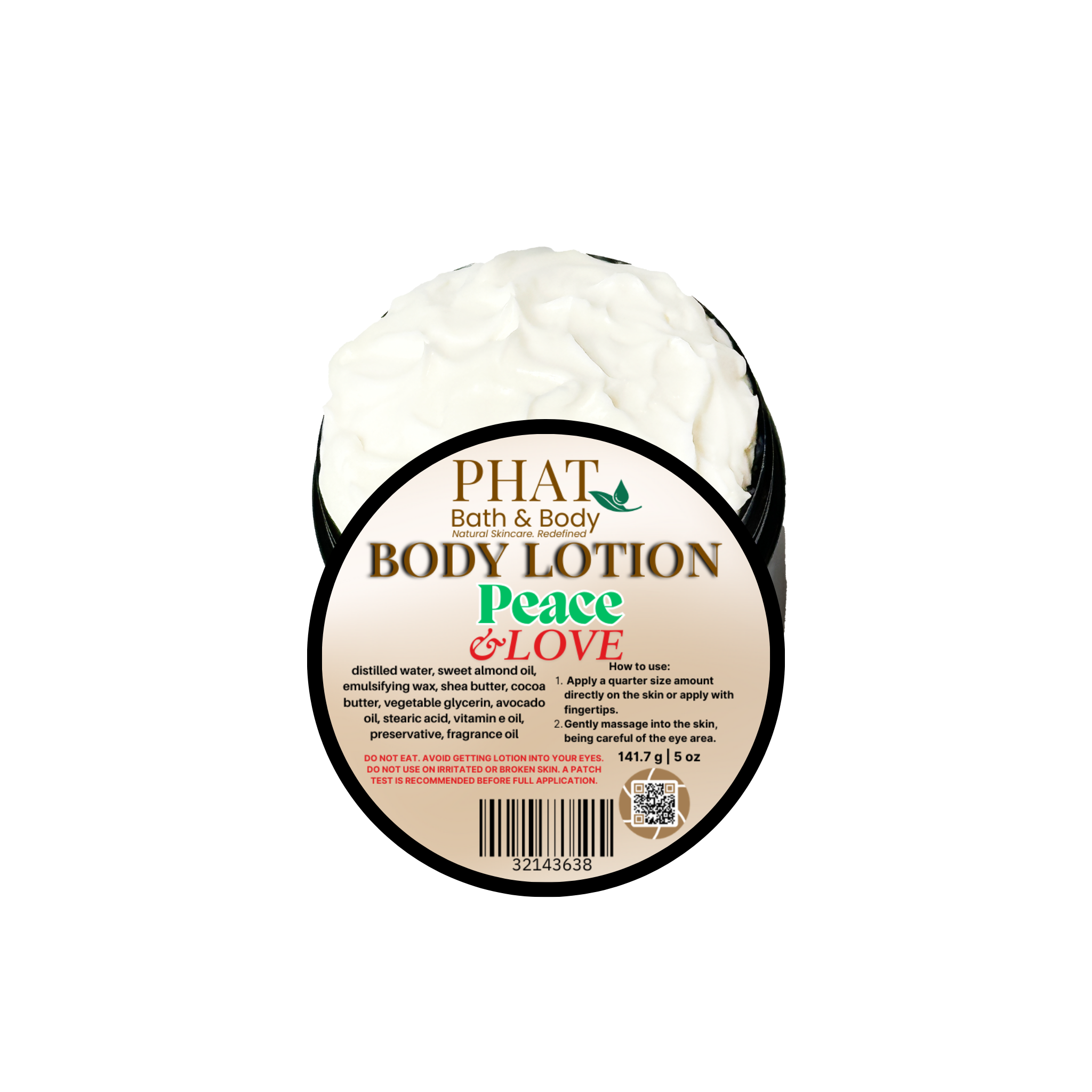 Peace & Love Moisturizing Body Lotion Patchouli with Shea & Cocoa Butter | 5 oz