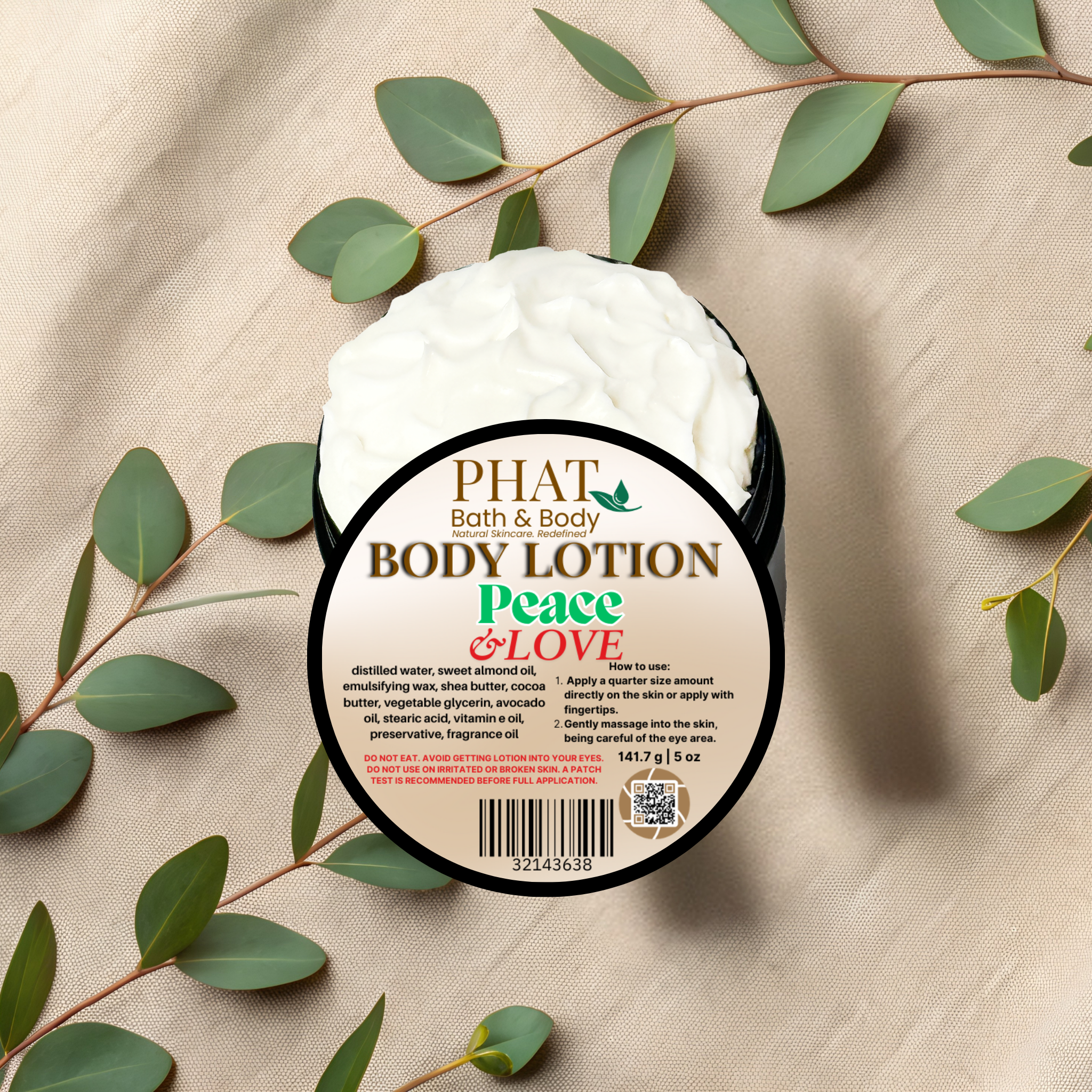 Peace & Love Moisturizing Body Lotion Patchouli with Shea & Cocoa Butter | 5 oz