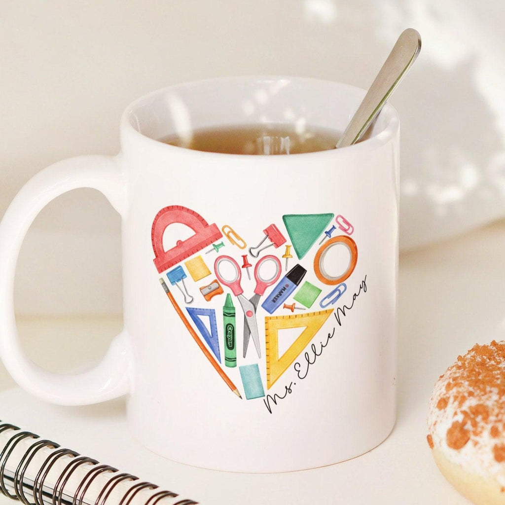 Personalisierte Herz-Lehrer-Tasse