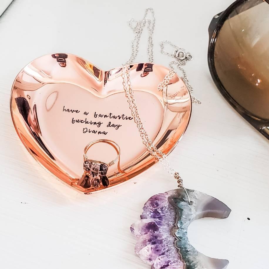 Personalized Heart Trinket Dish