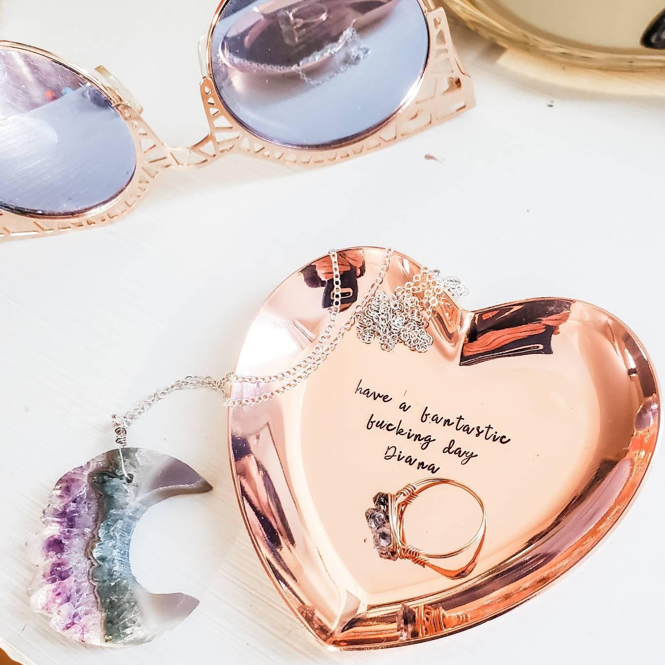 Personalized Heart Trinket Dish