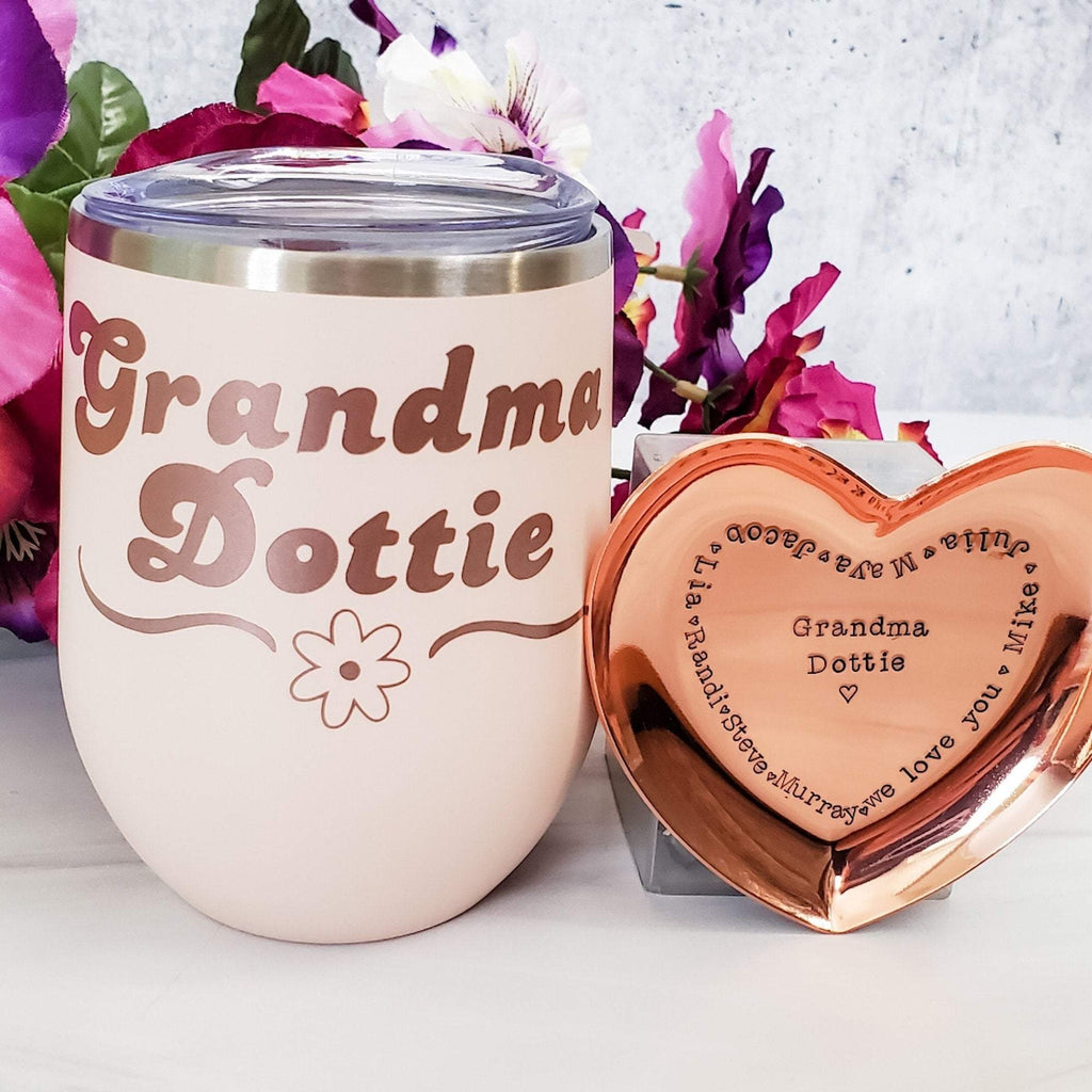 Personalized Heart Trinket Dish for Grandma