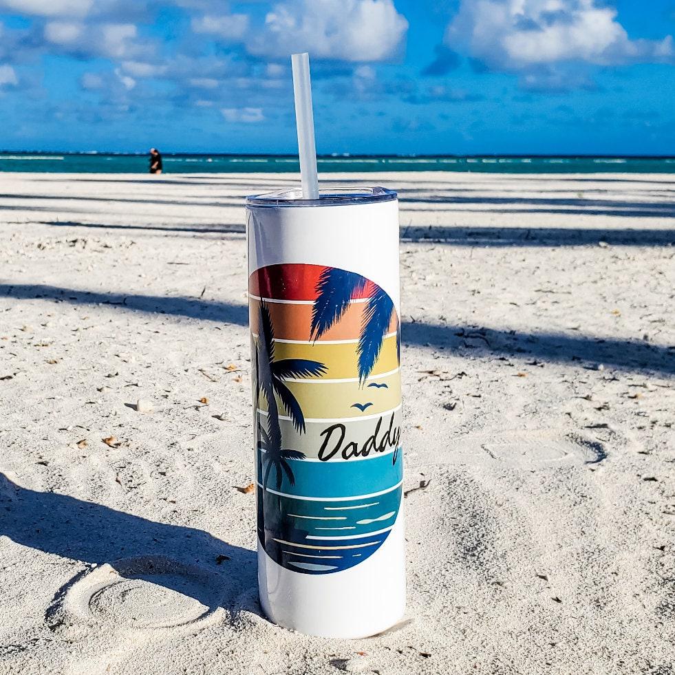 Personalisierter hoher Becher für den Urlaub