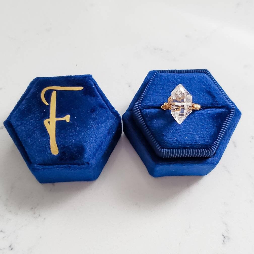 Personalisierte Samt-Ringschachtel