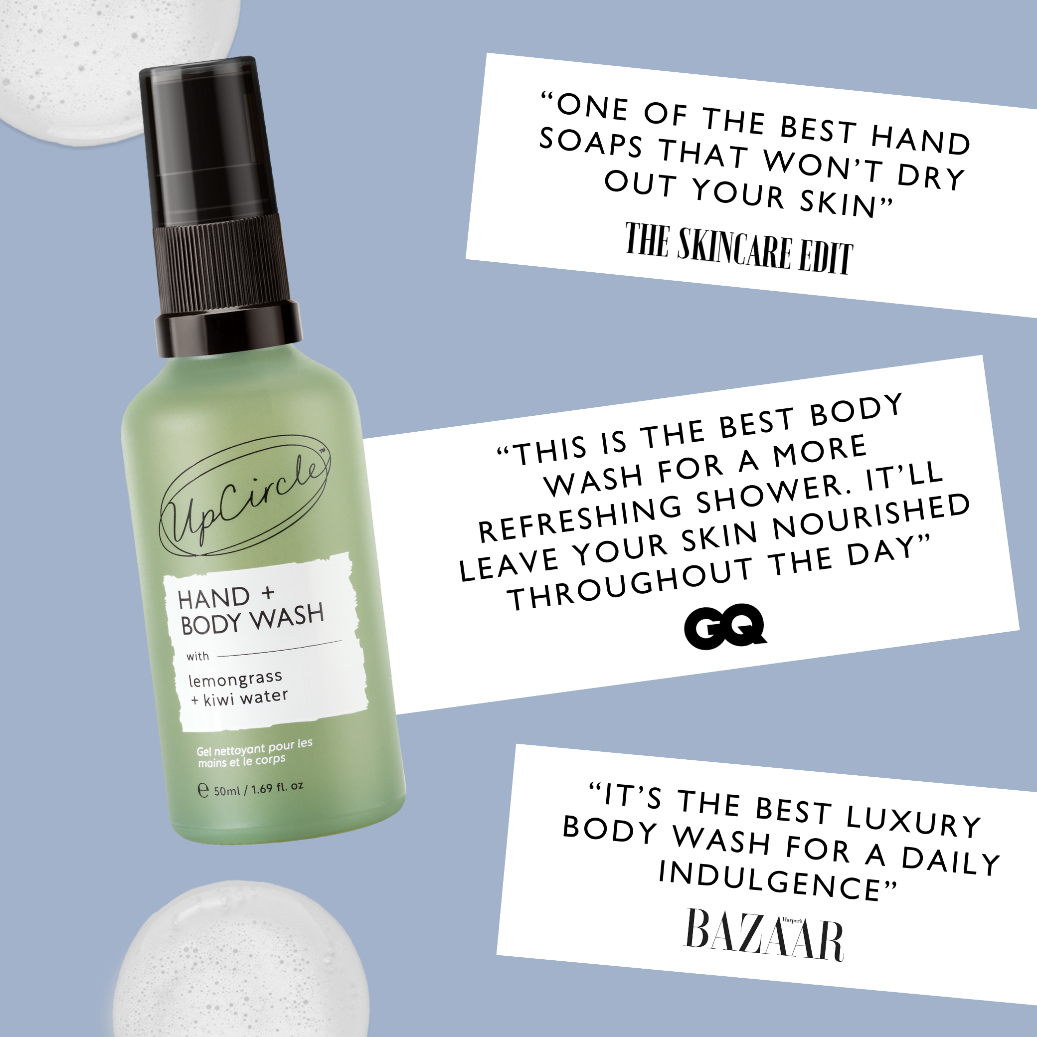 Natural Hand + Body Wash with Lemongrass - Travel Size (small)