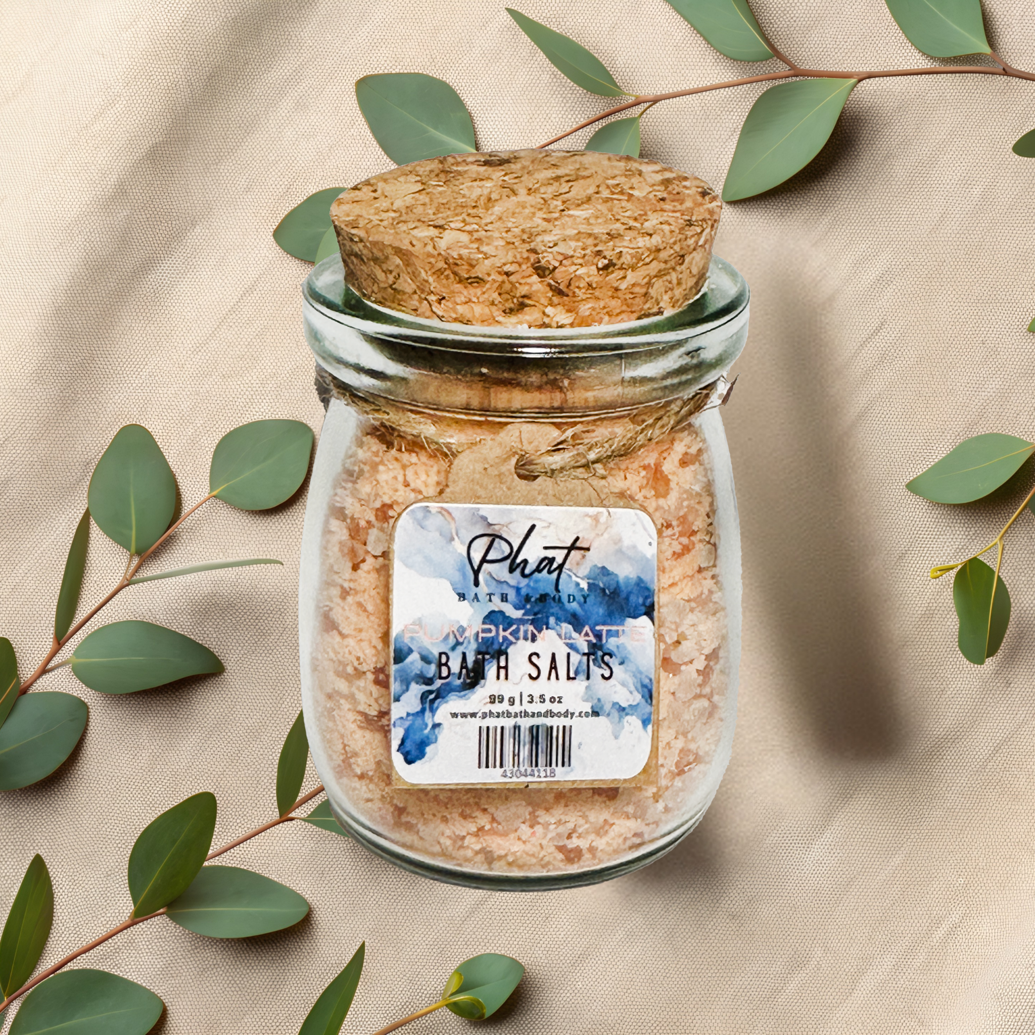 Pumpkin Latte Natural Bath Salts with Kaolin Clay Avocado Oil & Sea Salt Bath Soak | 3.5 oz
