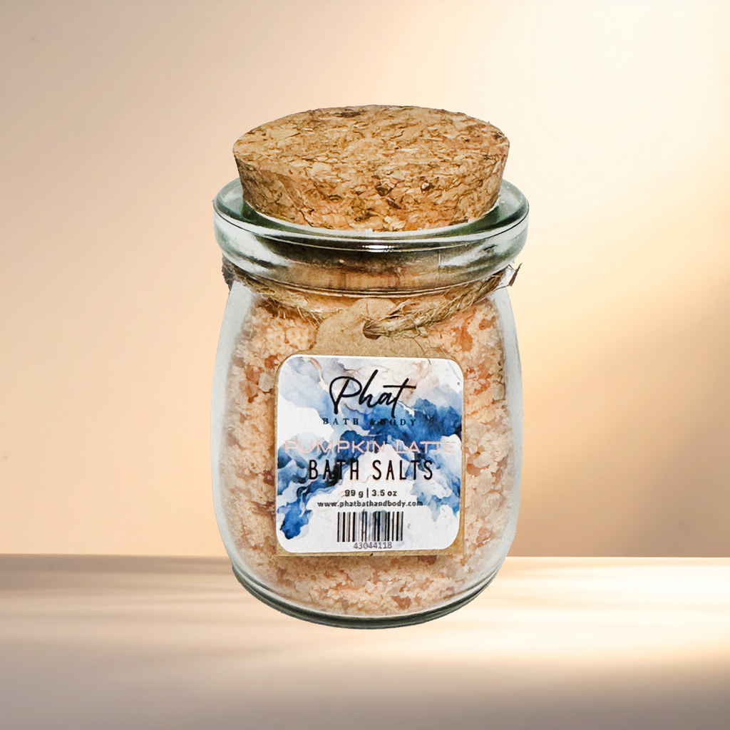 Pumpkin Latte Natural Bath Salts with Kaolin Clay Avocado Oil & Sea Salt Bath Soak | 3.5 oz