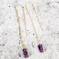 Fädelohrringe mit lila Amethystperlen