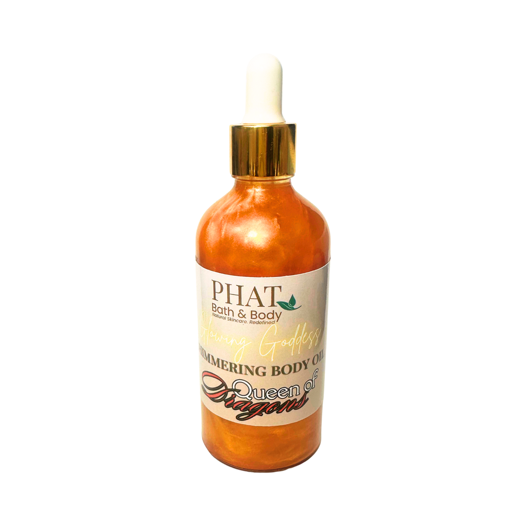 Queen of Dragons Glowing Goddess Natural Shimmer Body Oil Dragons Blood Type | 3.2 oz