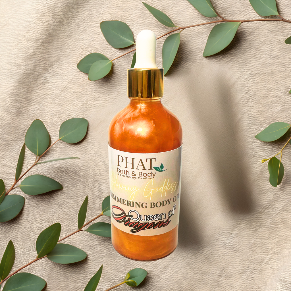 Queen of Dragons Glowing Goddess Natural Shimmer Body Oil Dragons Blood Type | 3.2 oz
