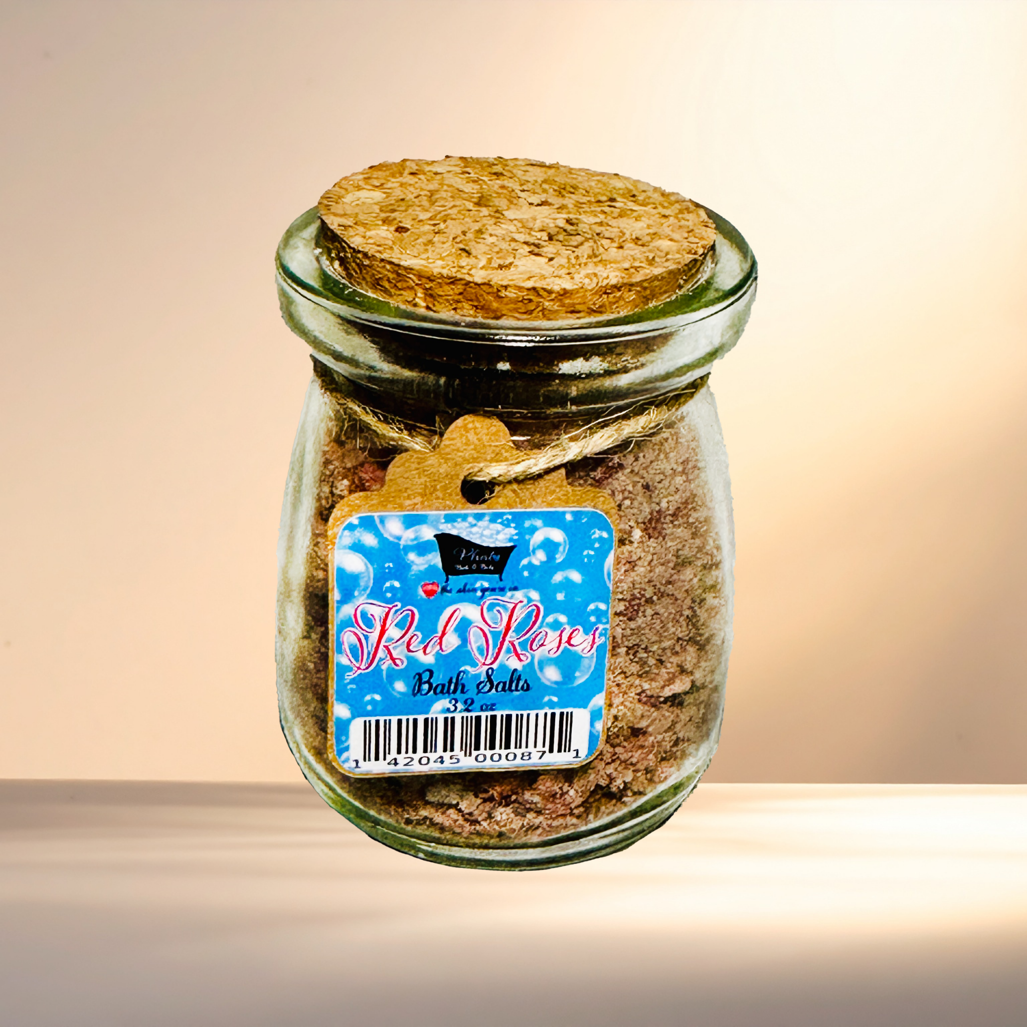 Red Roses Natural Bath Salts with Kaolin Clay Avocado Oil & Sea Salt Bath Soak | 3.5 oz