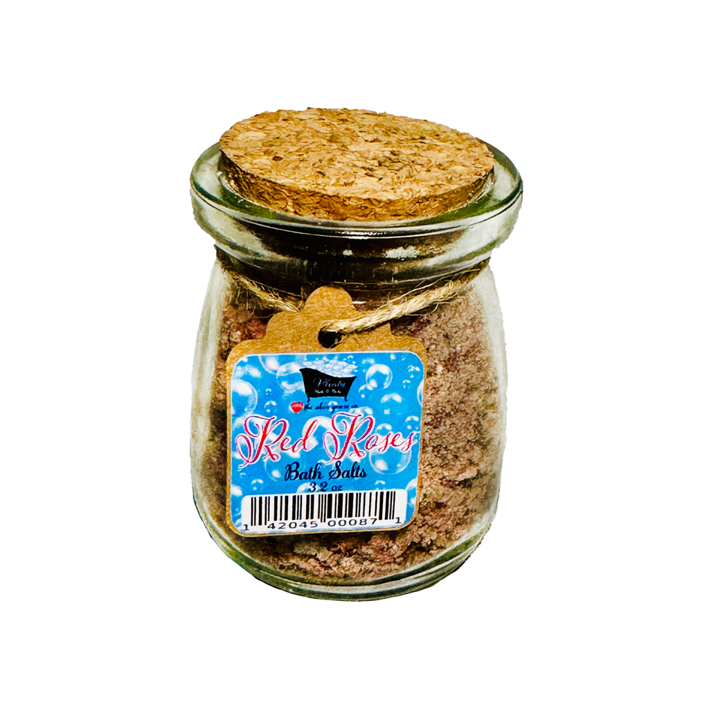 Red Roses Natural Bath Salts with Kaolin Clay Avocado Oil & Sea Salt Bath Soak | 3.5 oz