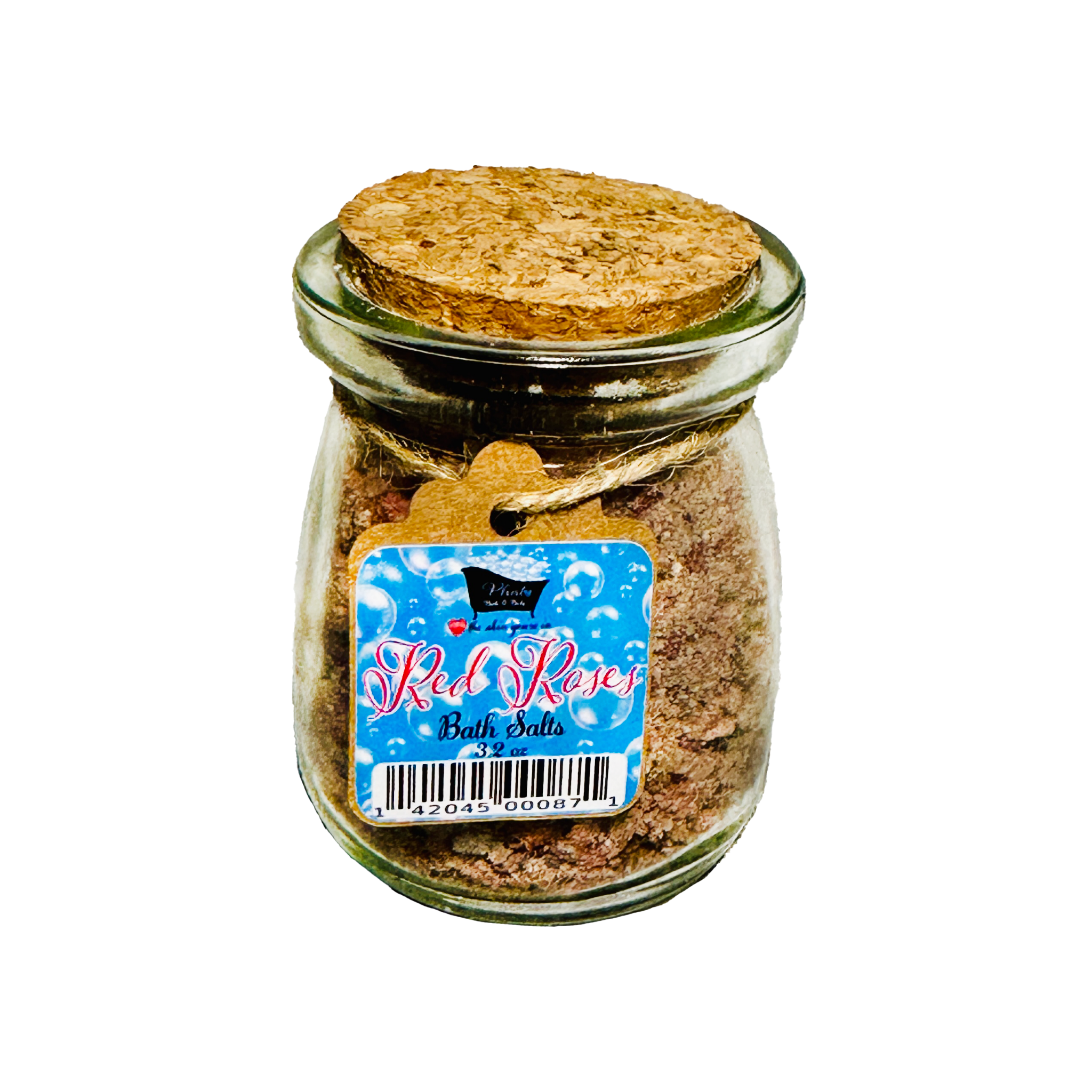Red Roses Natural Bath Salts with Kaolin Clay Avocado Oil & Sea Salt Bath Soak | 3.5 oz