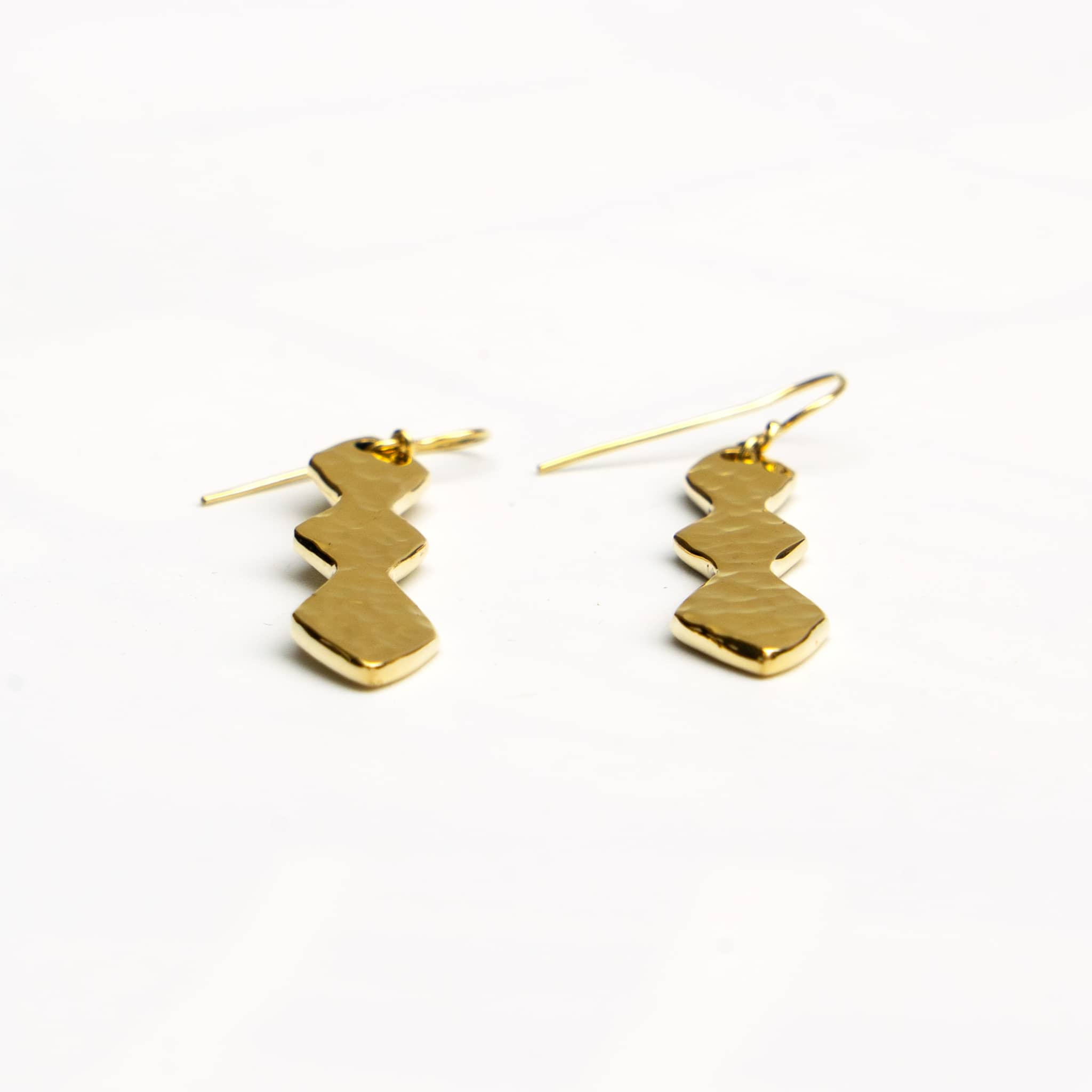 Double Hourglass Brass Dangle Earrings | Rio