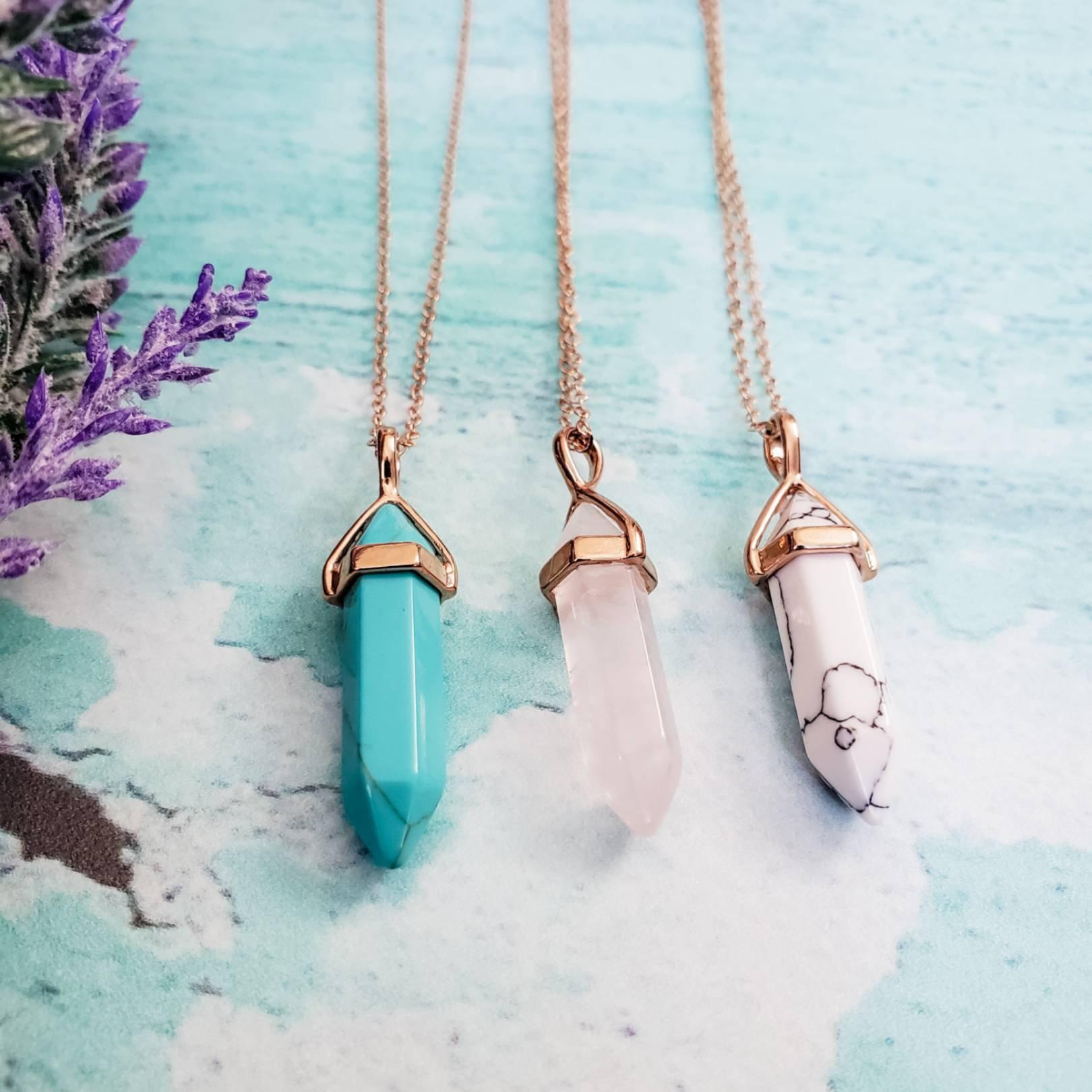 Roségoldene Spike-Layering-Halskette