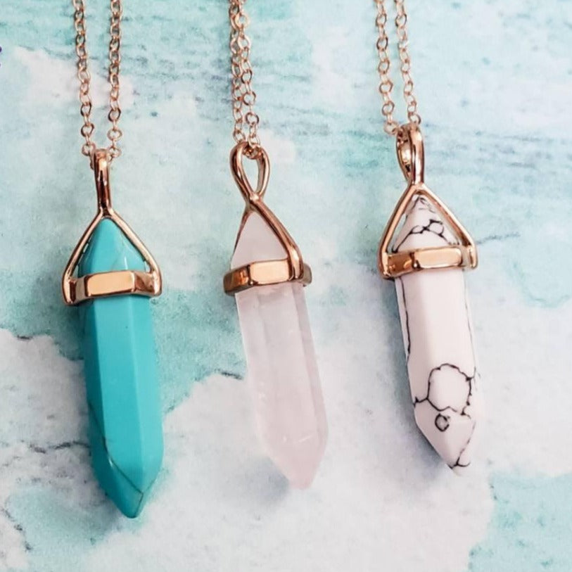 Roségoldene Spike-Layering-Halskette