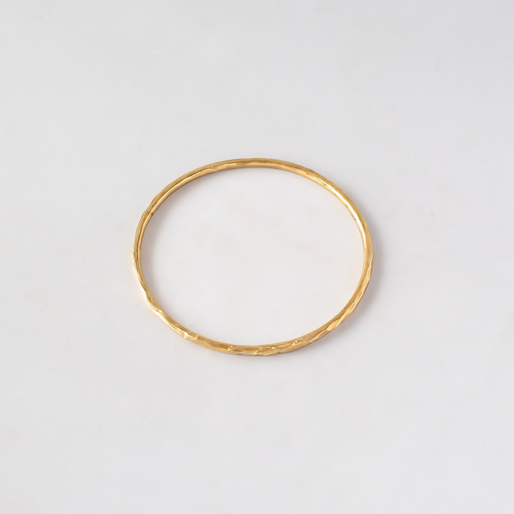 Thin Textured Brass Bangle | Raha