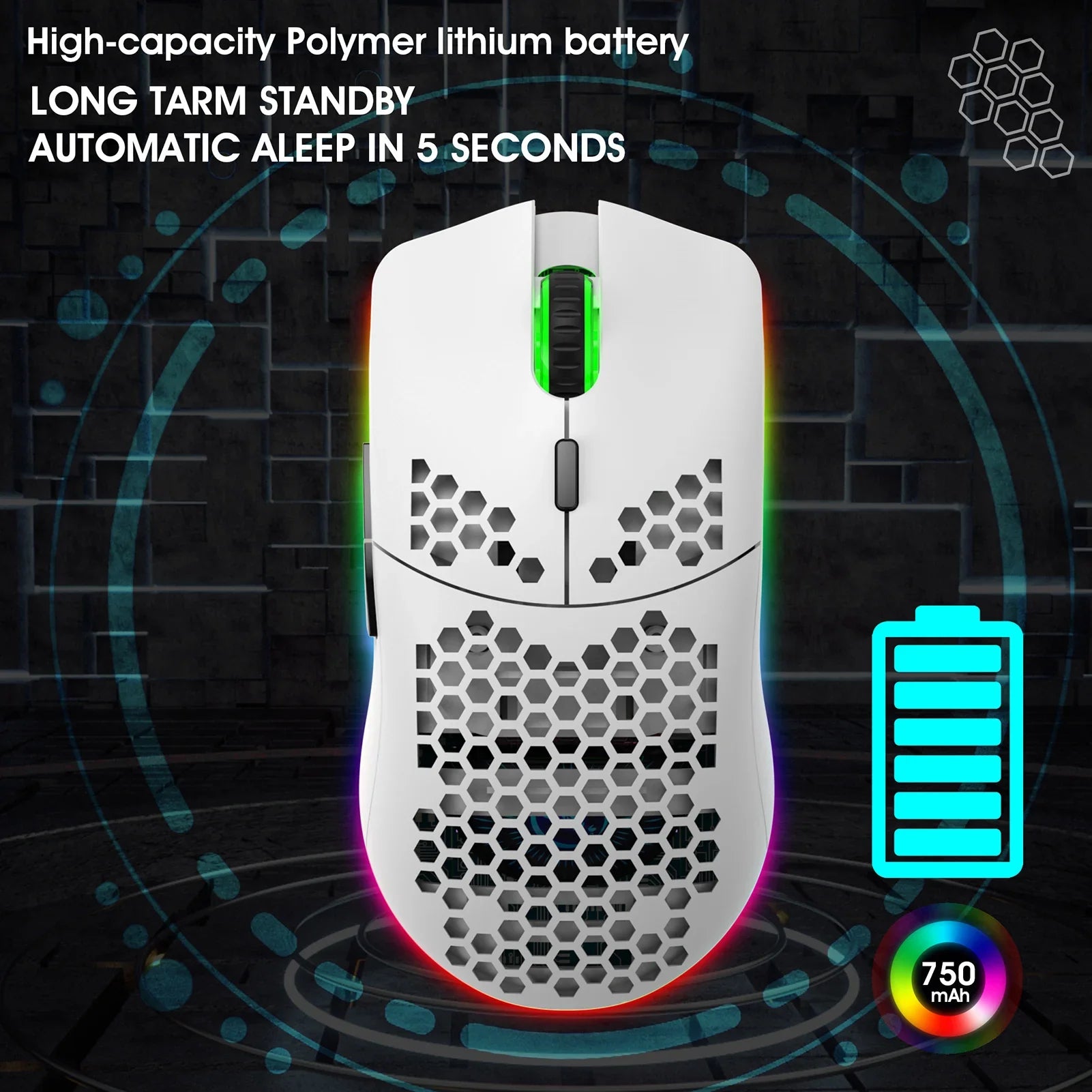 HXSJ T66 RGB 2.4G Wireless Gaming Mouse RGB