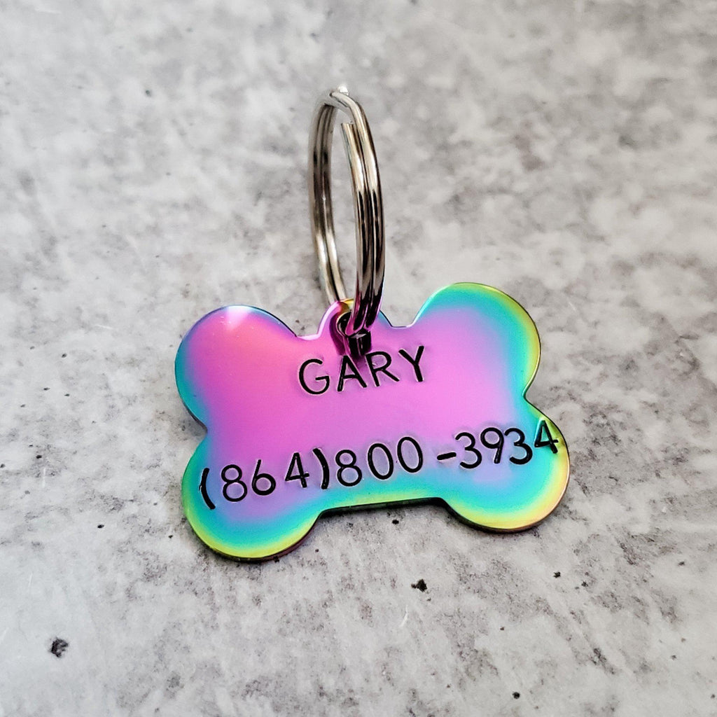 SCARED OF THE CAT Bone-Shaped Pet Tag